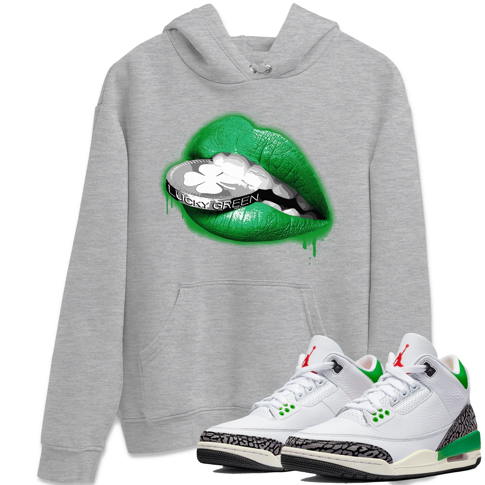 Lips Coin Unisex Tops - Air Jordan 3 Lucky Green