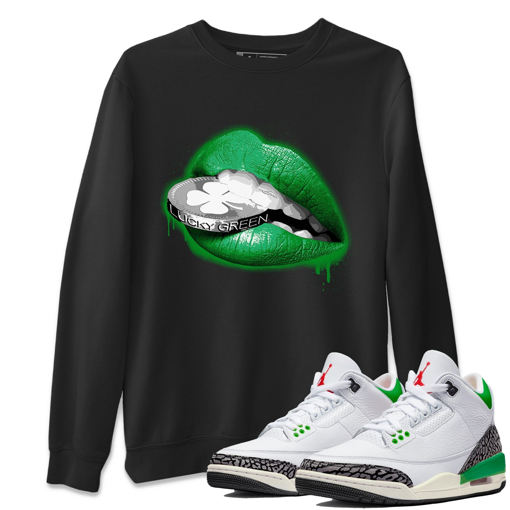 Lips Coin Unisex Tops - Air Jordan 3 Lucky Green