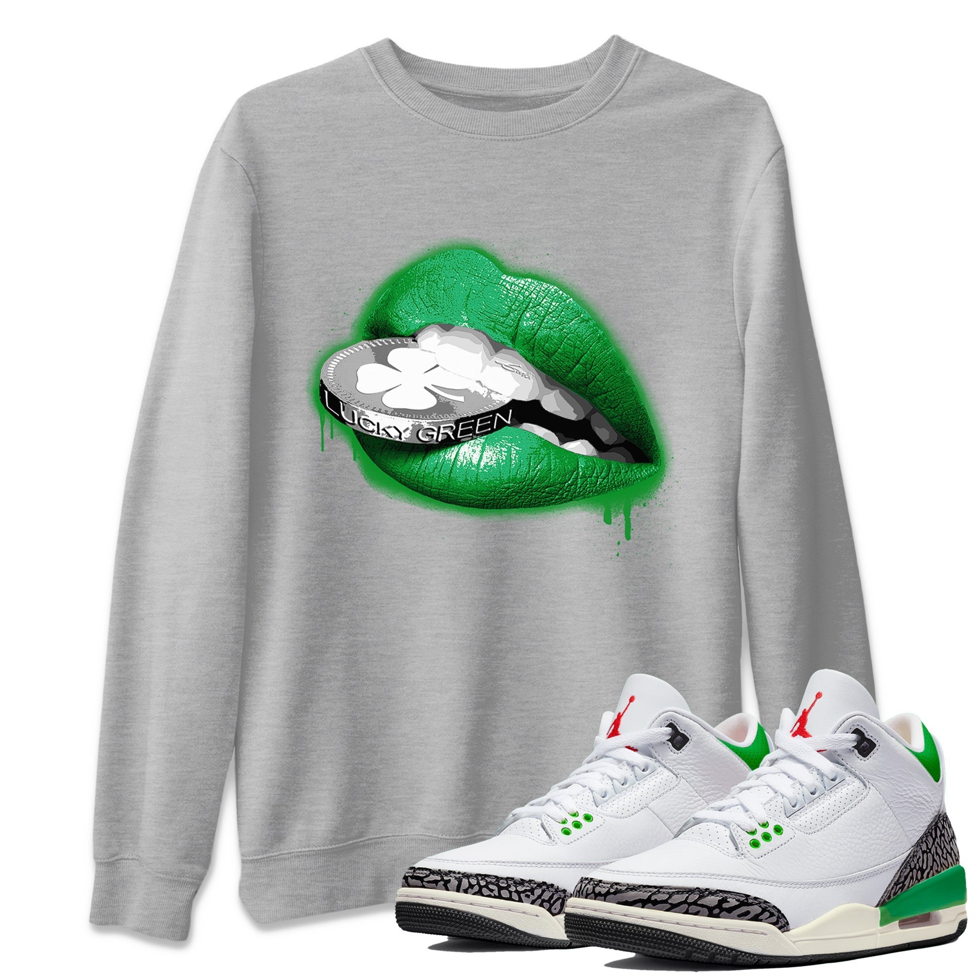 Lips Coin Unisex Tops - Air Jordan 3 Lucky Green