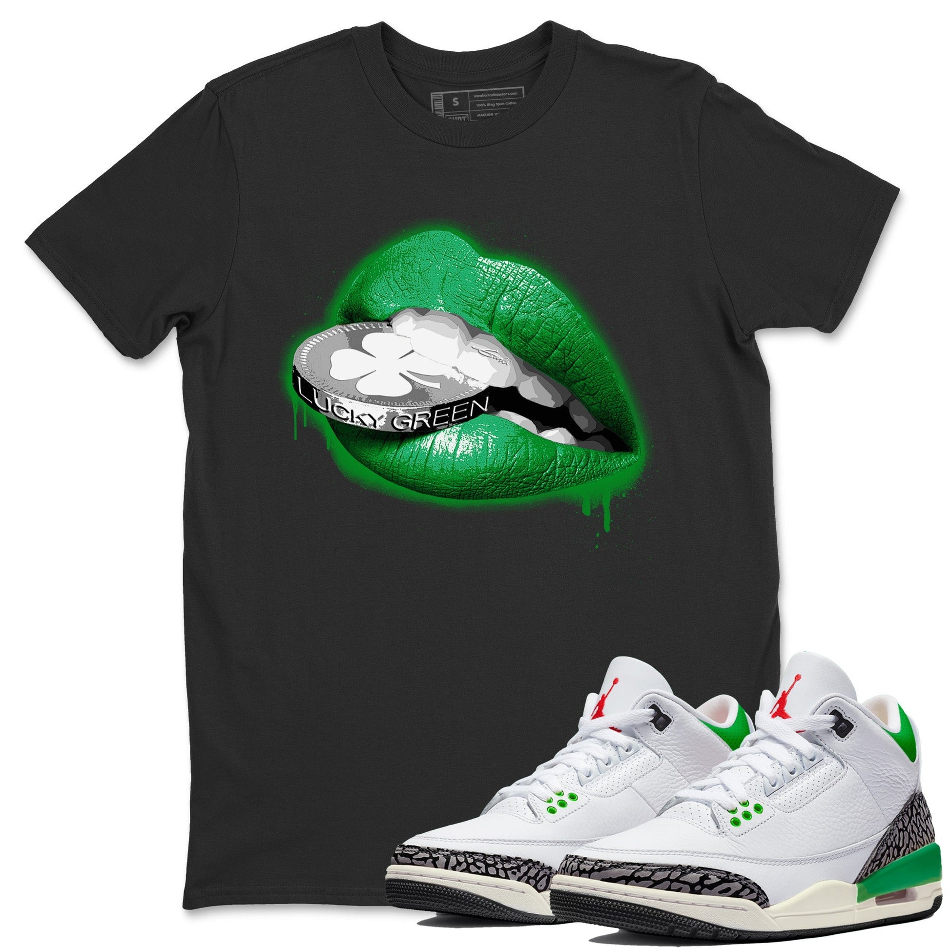 Lips Coin Unisex Tops - Air Jordan 3 Lucky Green