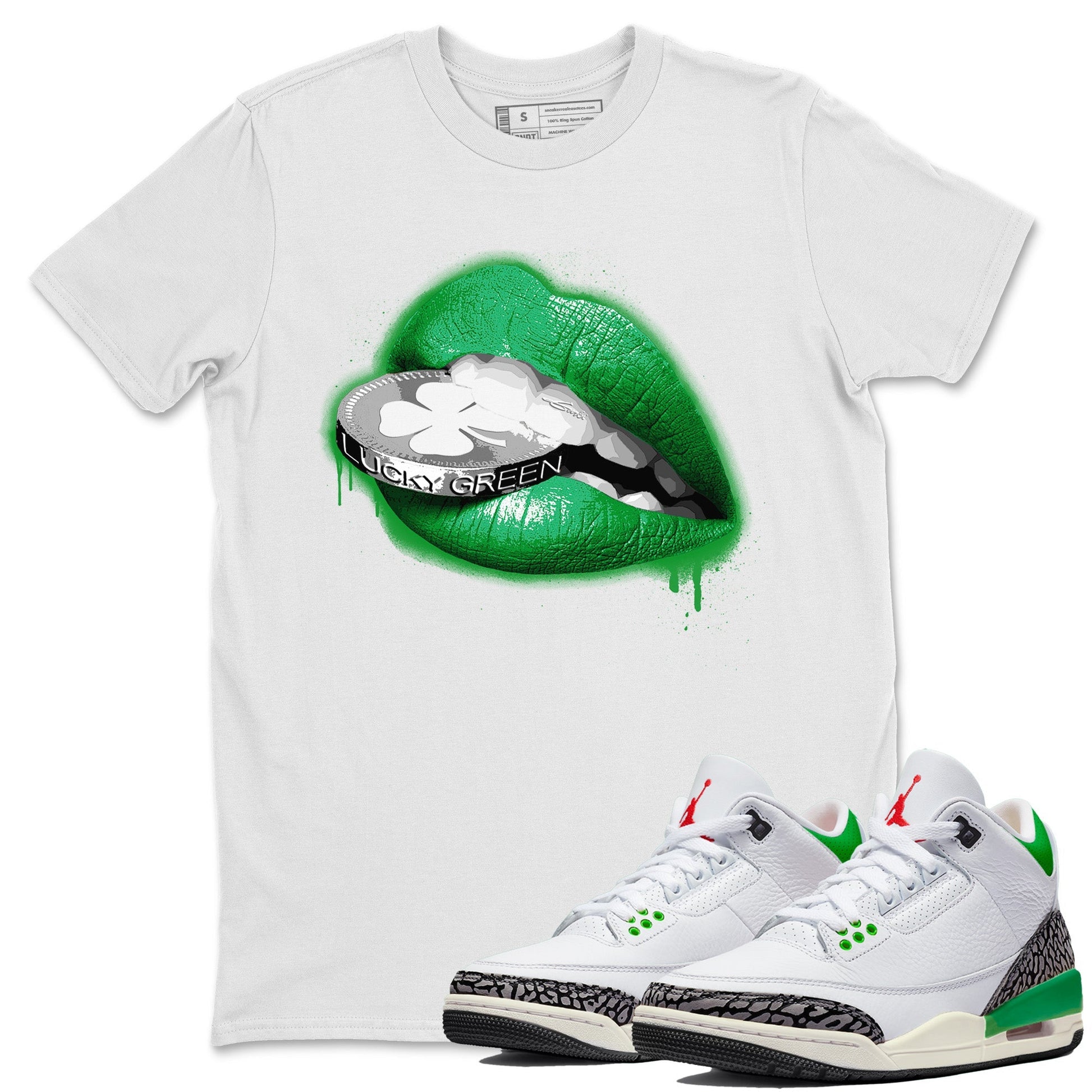 Lips Coin Unisex Tops - Air Jordan 3 Lucky Green