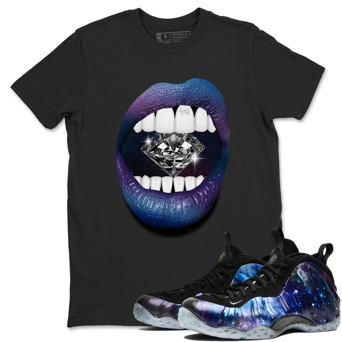 Lips Diamond Sneaker Tees - Air Foamposite One Galaxy