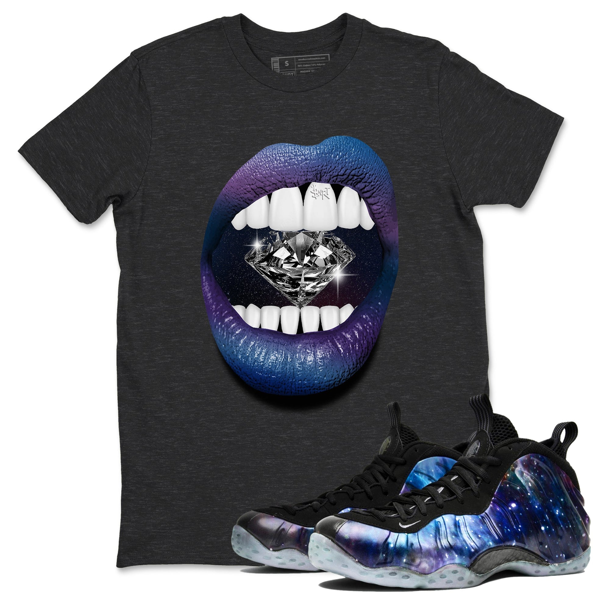 Lips Diamond Sneaker Tees - Air Foamposite One Galaxy