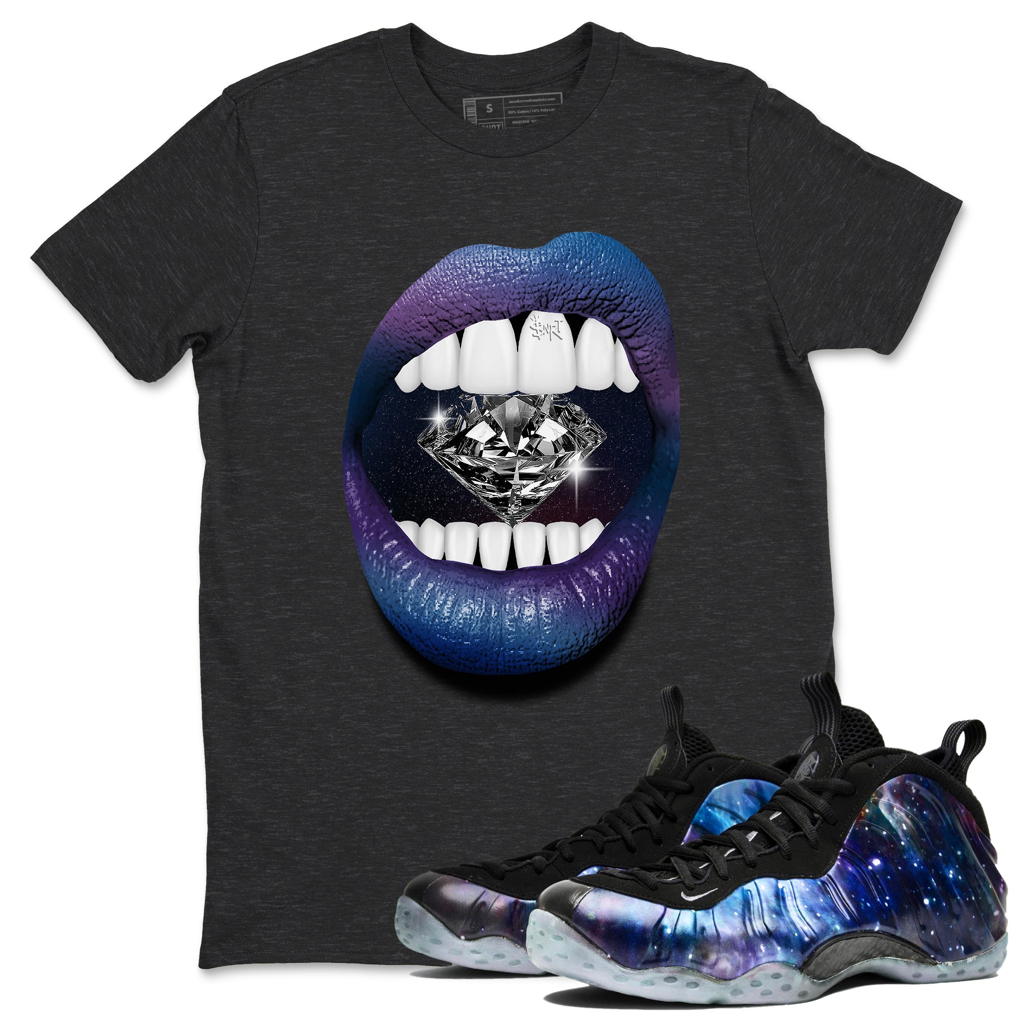 Lips Diamond Sneaker Tees - Air Foamposite One Galaxy