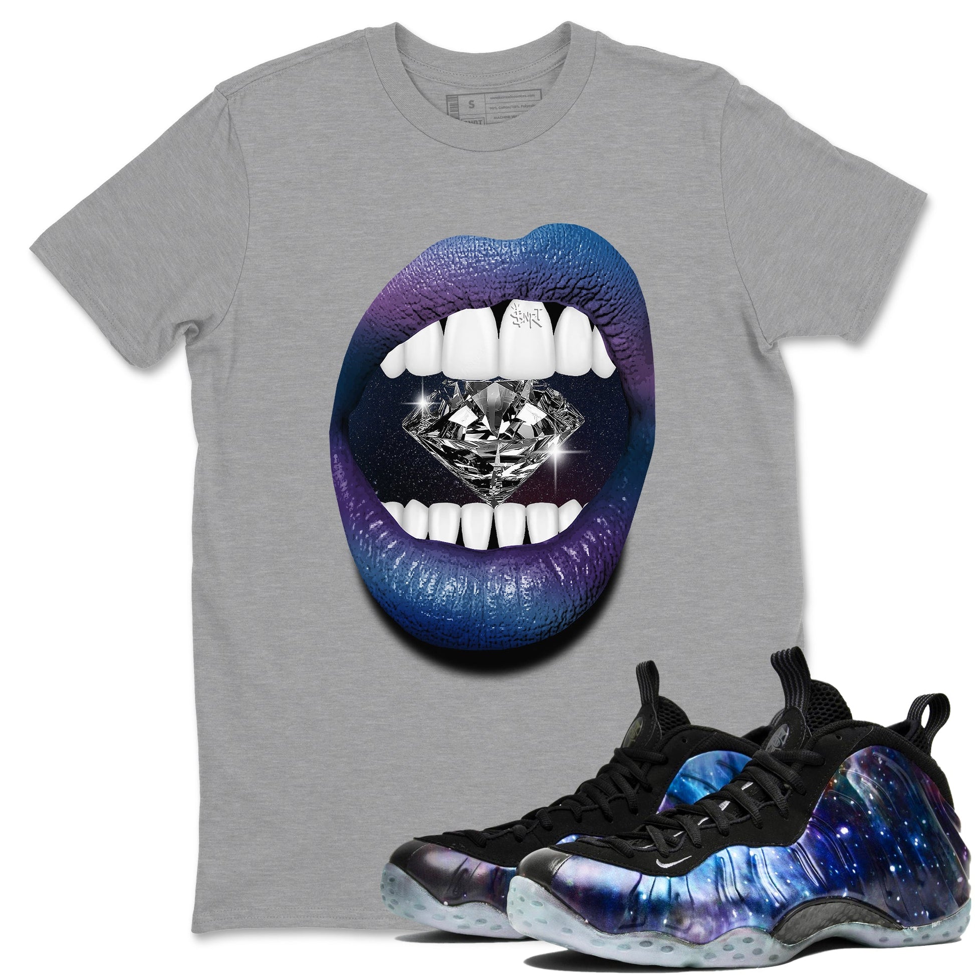 Lips Diamond Sneaker Tees - Air Foamposite One Galaxy