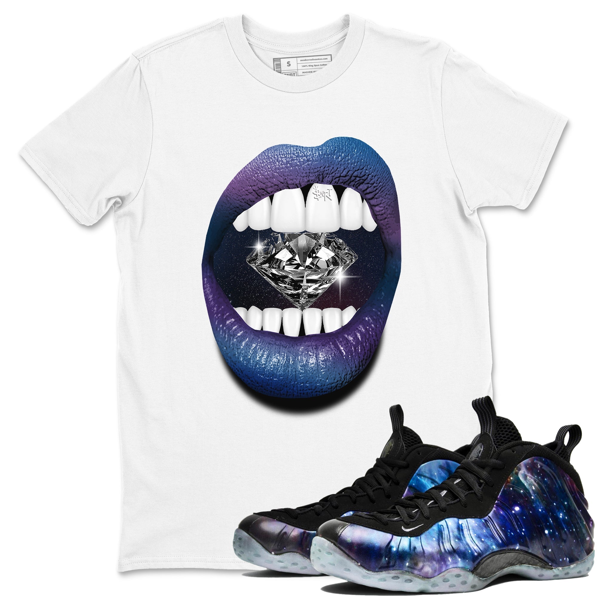 Lips Diamond Sneaker Tees - Air Foamposite One Galaxy