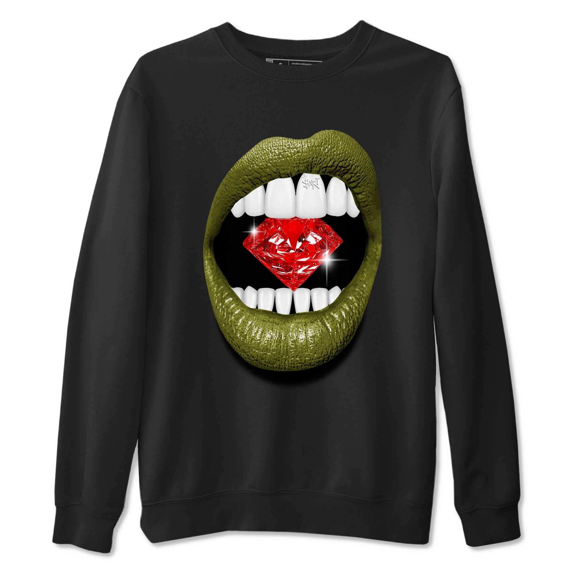 Lips Diamond Sneaker Tees - Air Jordan 1 Travis Scott Medium Olive