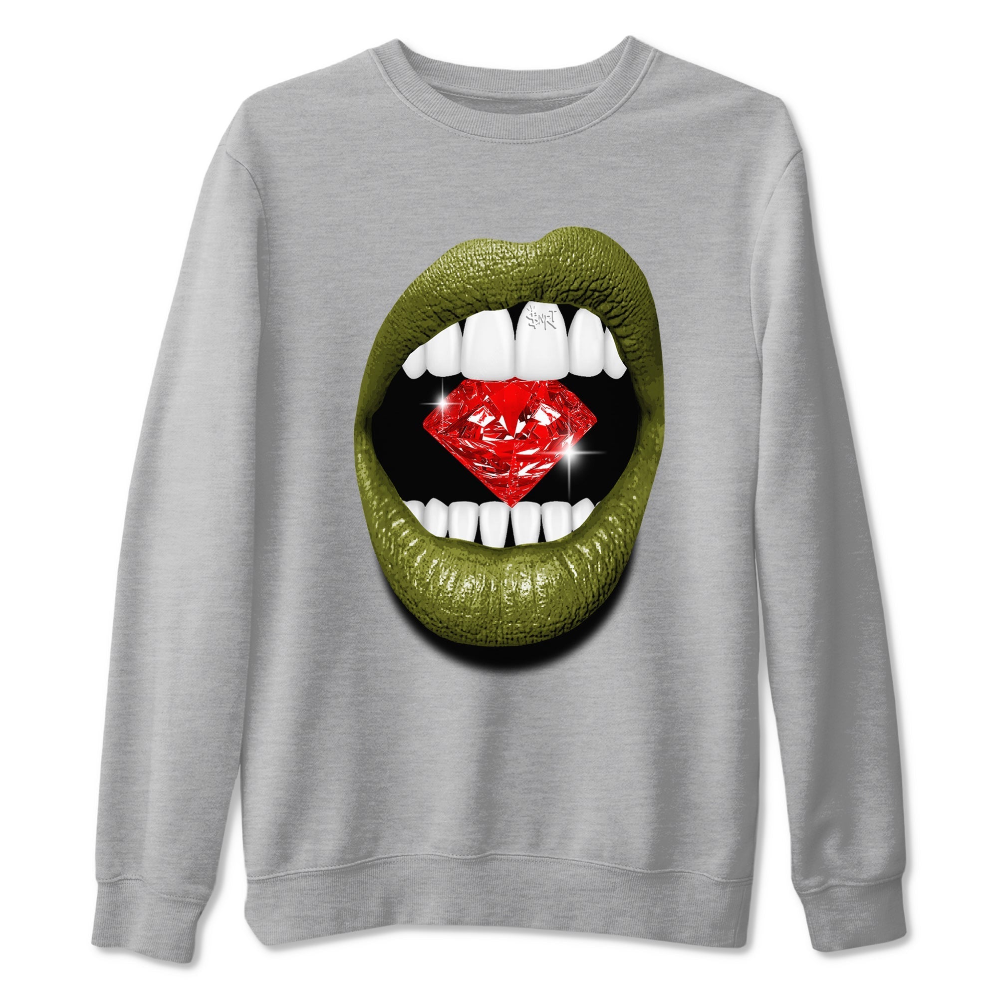 Lips Diamond Sneaker Tees - Air Jordan 1 Travis Scott Medium Olive