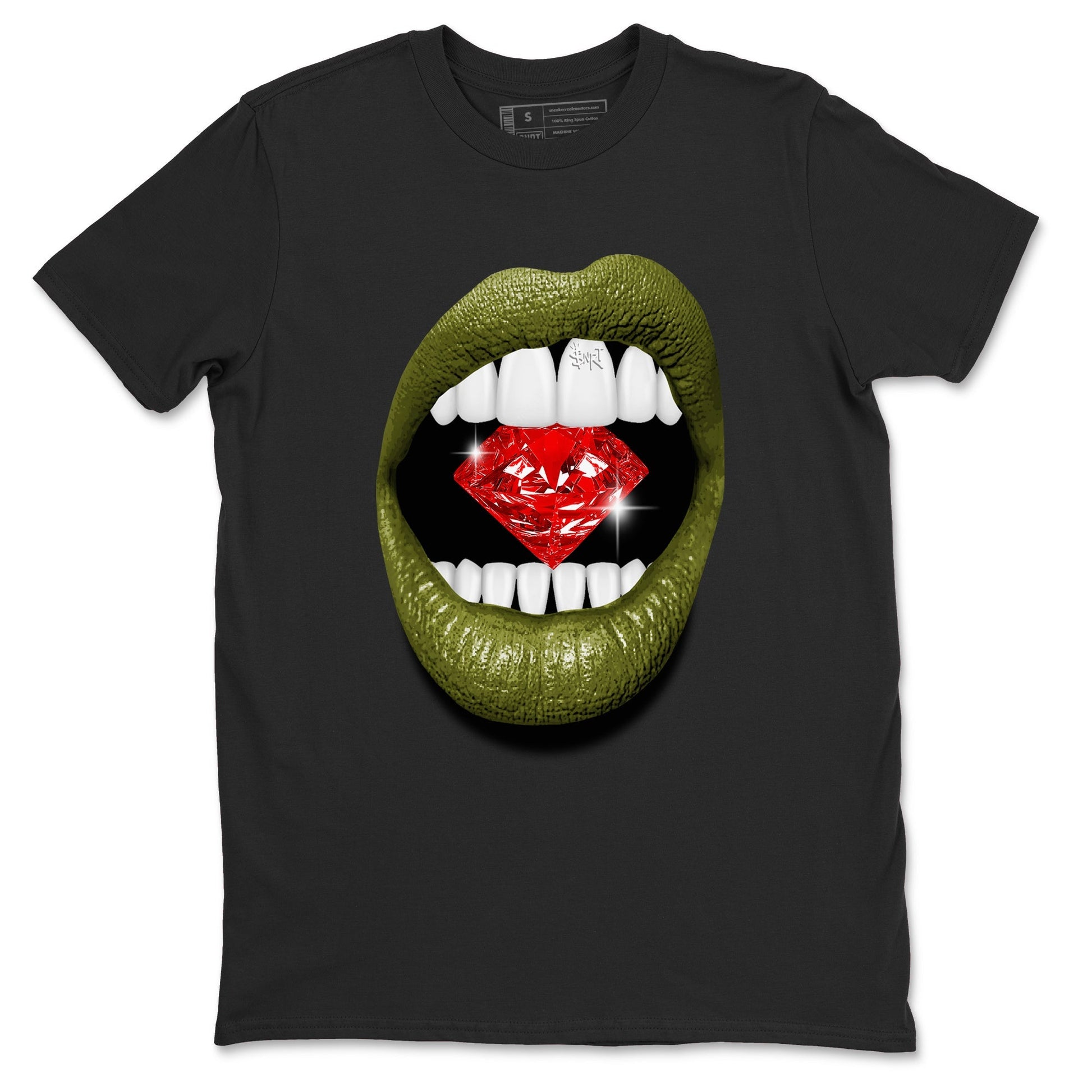 Lips Diamond Sneaker Tees - Air Jordan 1 Travis Scott Medium Olive