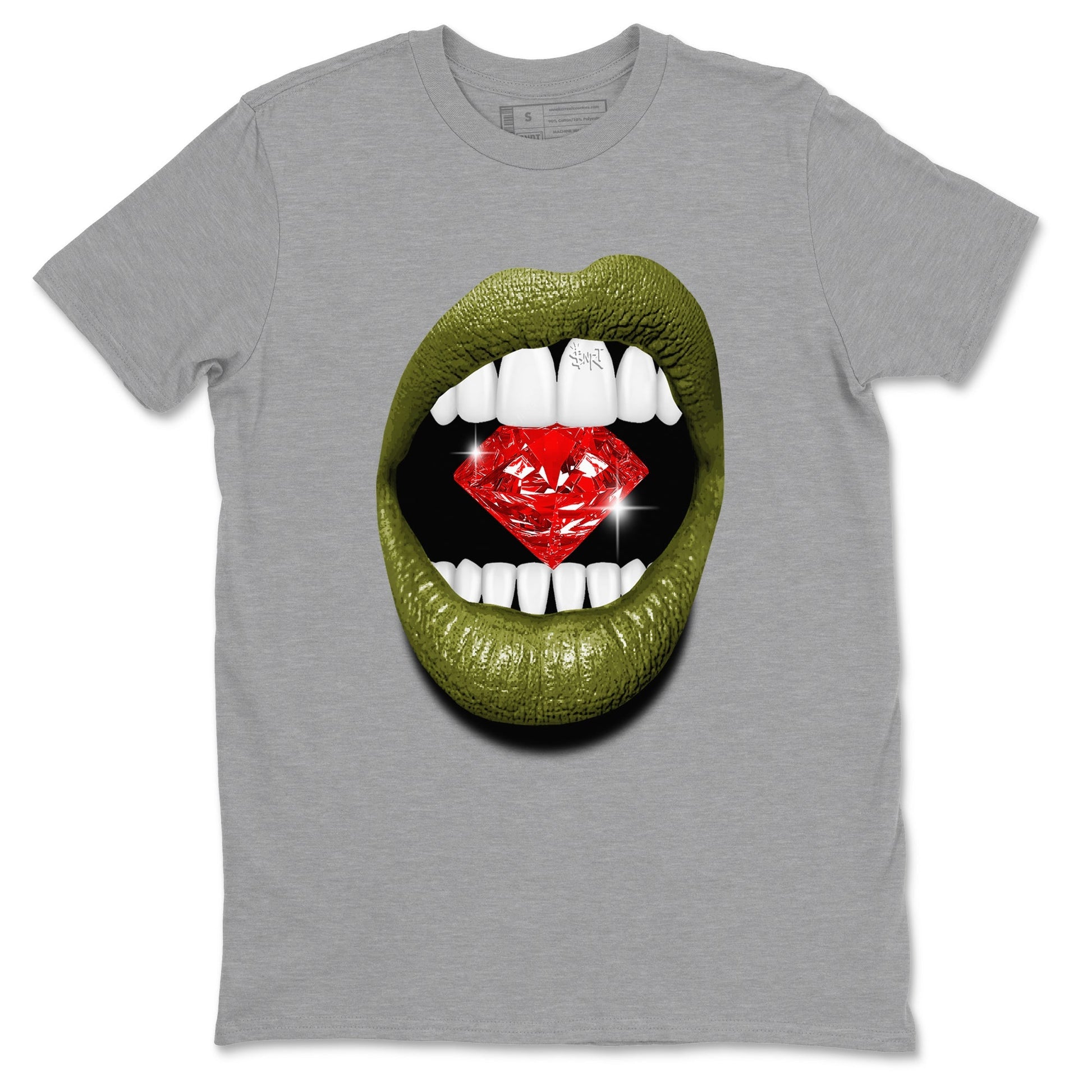 Lips Diamond Sneaker Tees - Air Jordan 1 Travis Scott Medium Olive