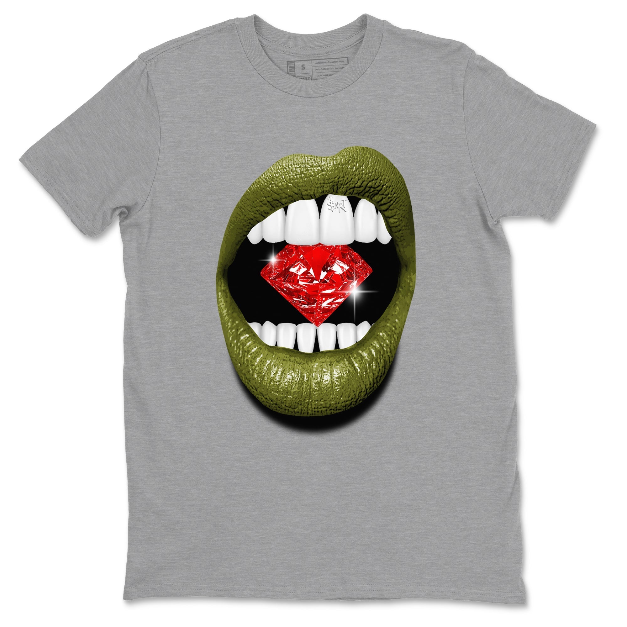 Lips Diamond Sneaker Tees - Air Jordan 1 Travis Scott Medium Olive