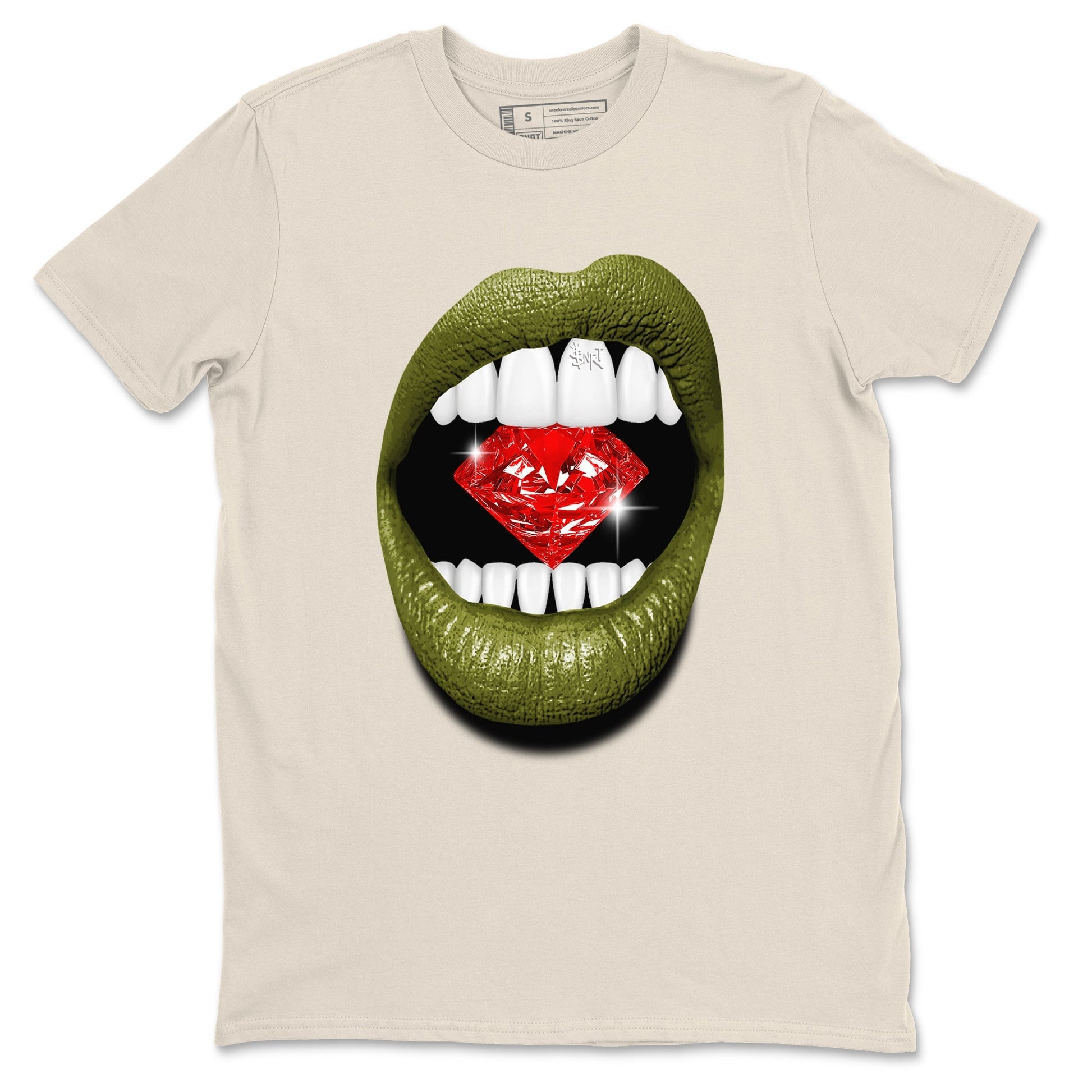 Lips Diamond Sneaker Tees - Air Jordan 1 Travis Scott Medium Olive