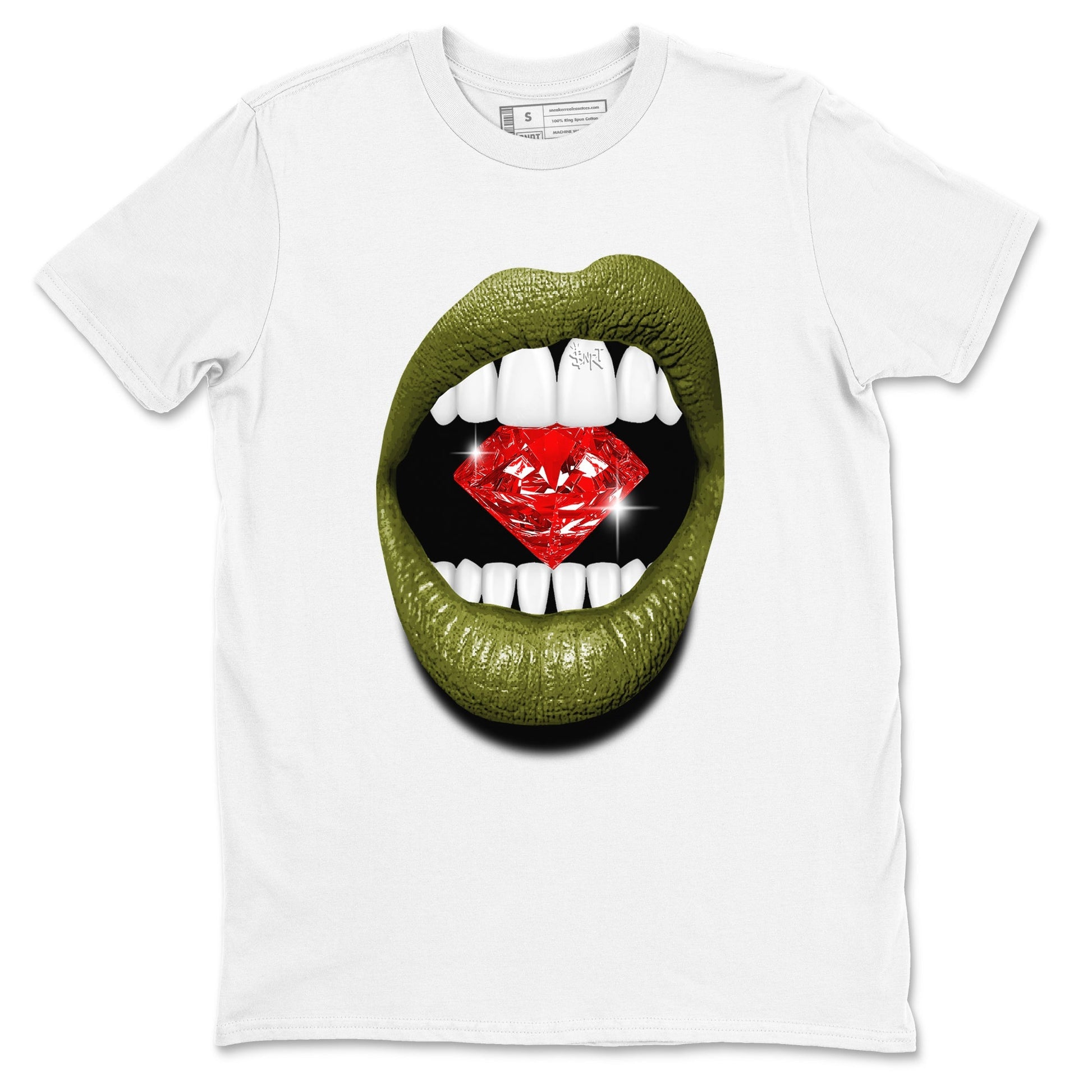 Lips Diamond Sneaker Tees - Air Jordan 1 Travis Scott Medium Olive