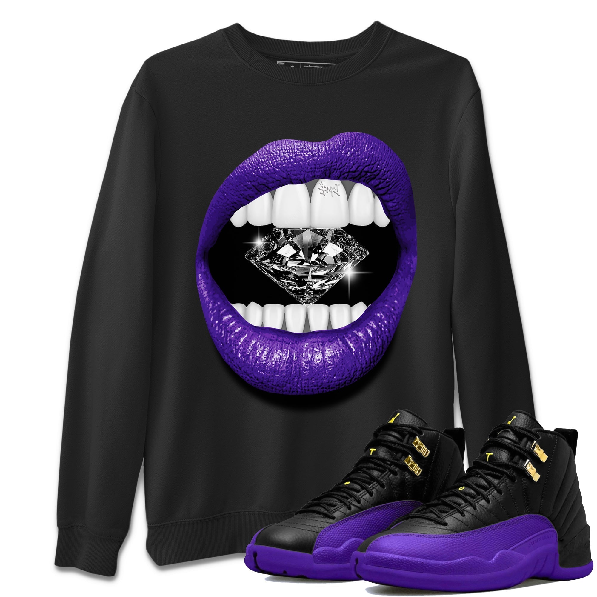Lips Diamond Unisex Tops - Air Jordan 12 Field Purple