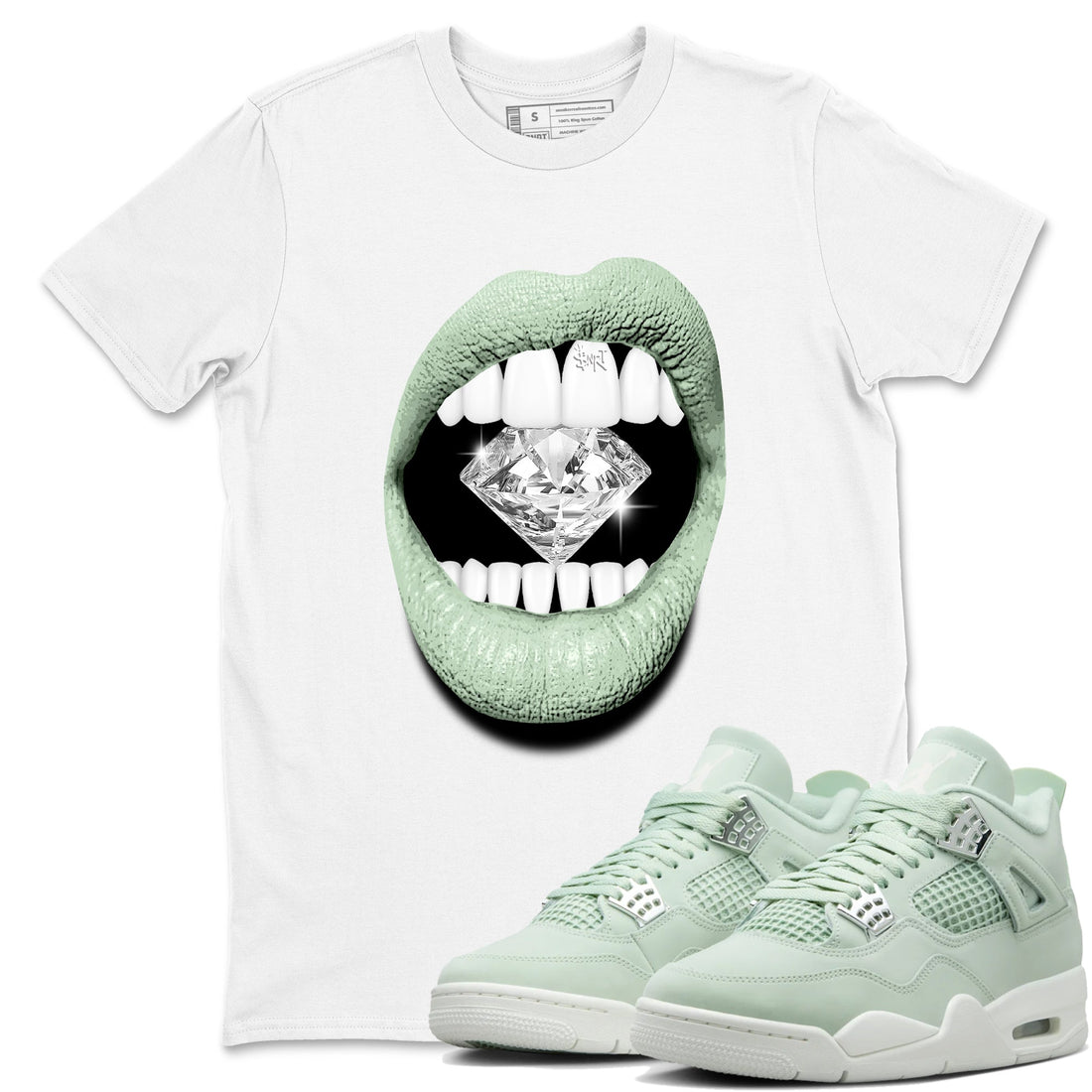 Lips Diamond Sneaker Tees - Air Jordan 4 Abundance