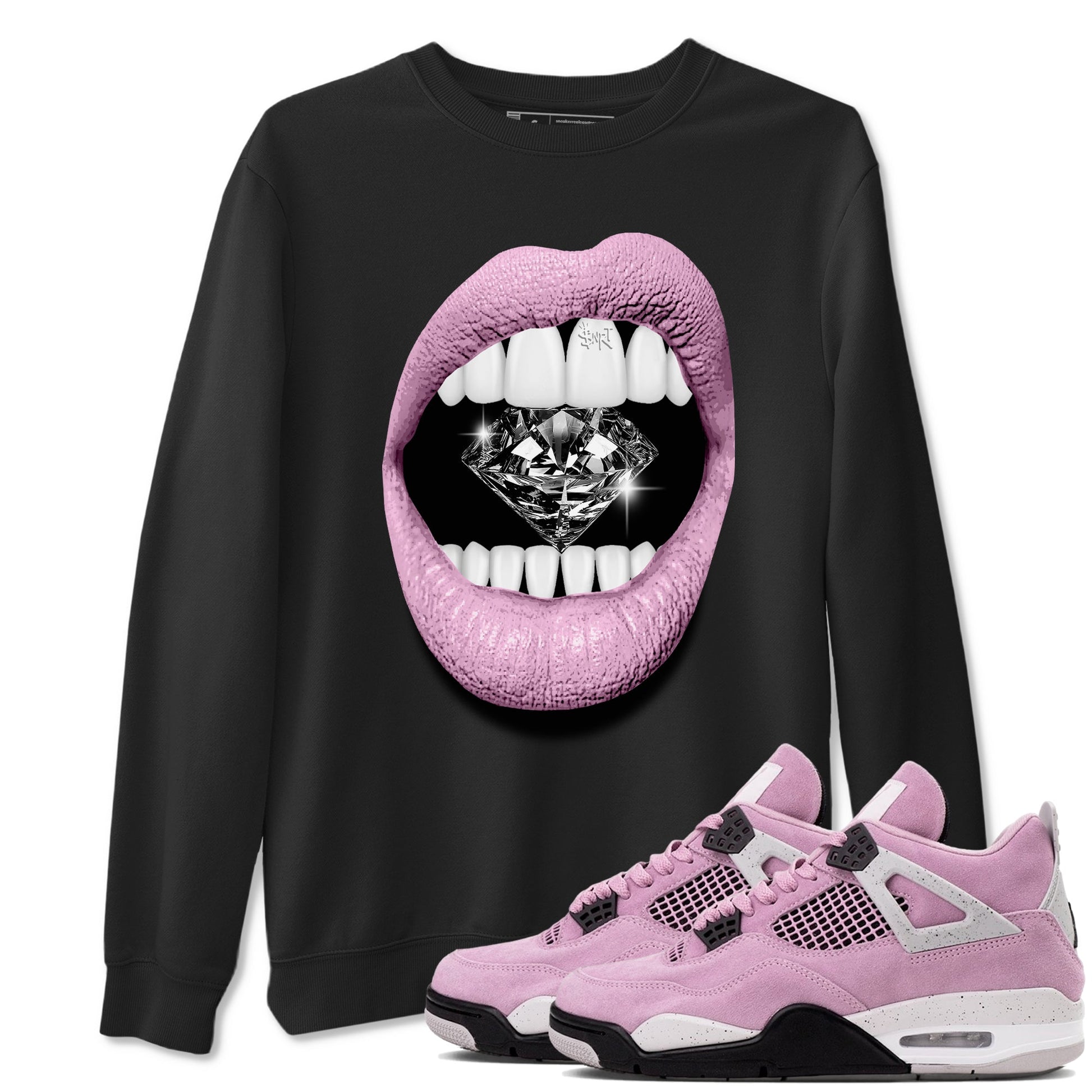 Lips Diamond Sneaker Tees - Air Jordan 4 Orchid
