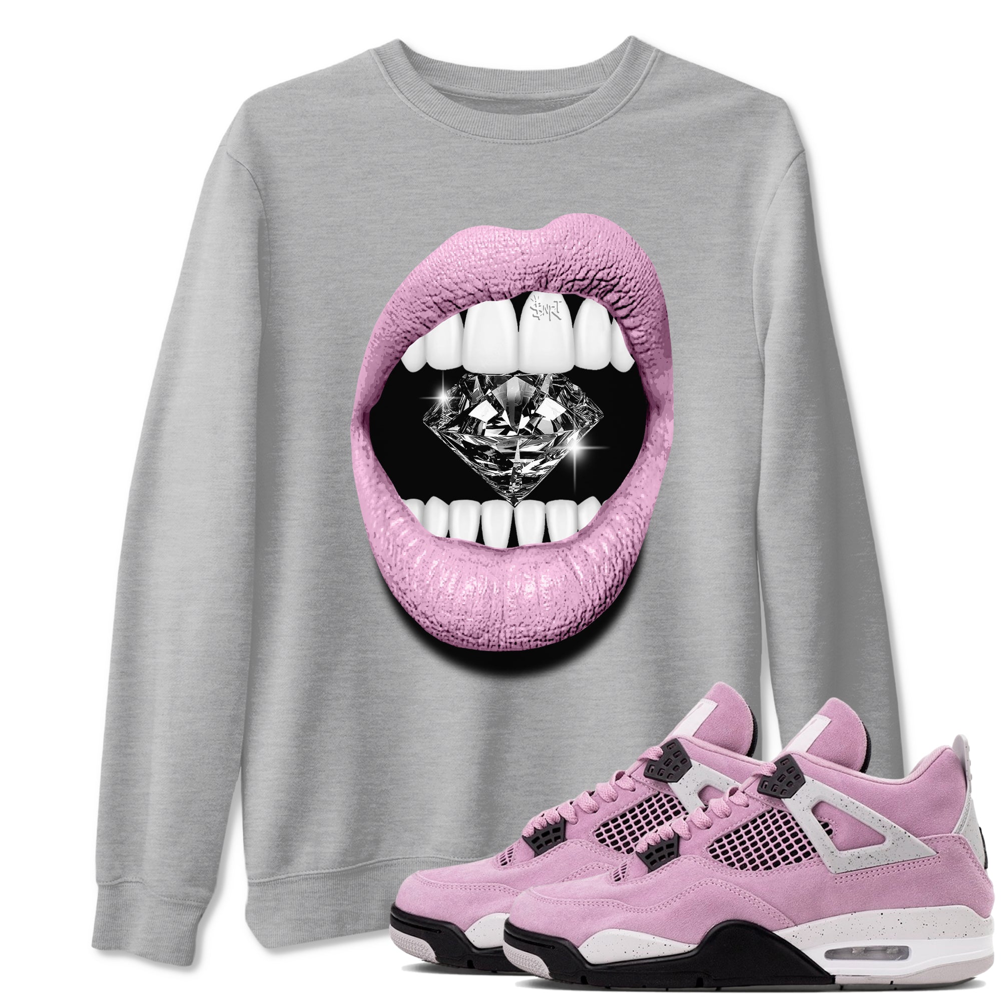 Lips Diamond Sneaker Tees - Air Jordan 4 Orchid