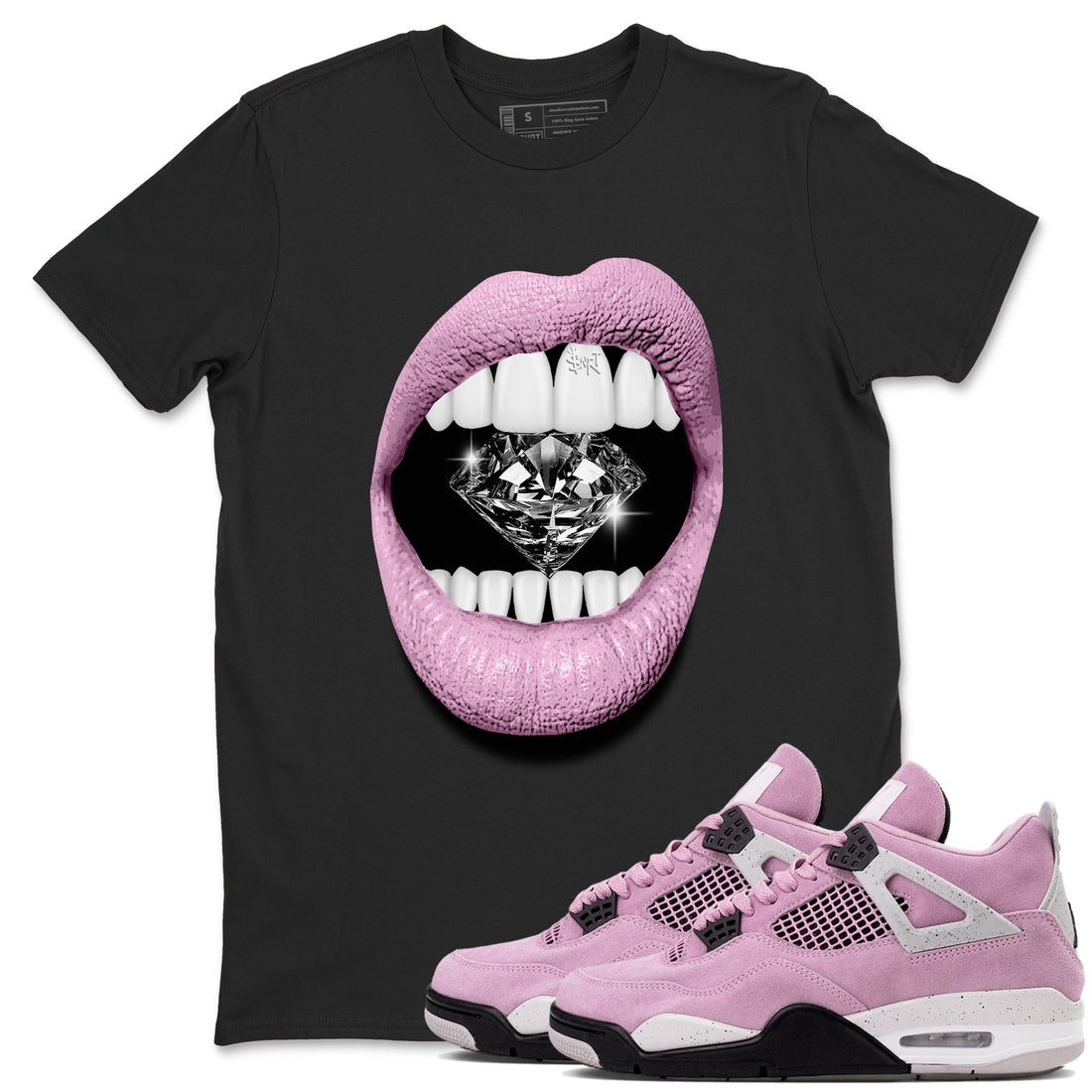 Lips Diamond Sneaker Tees - Air Jordan 4 Orchid