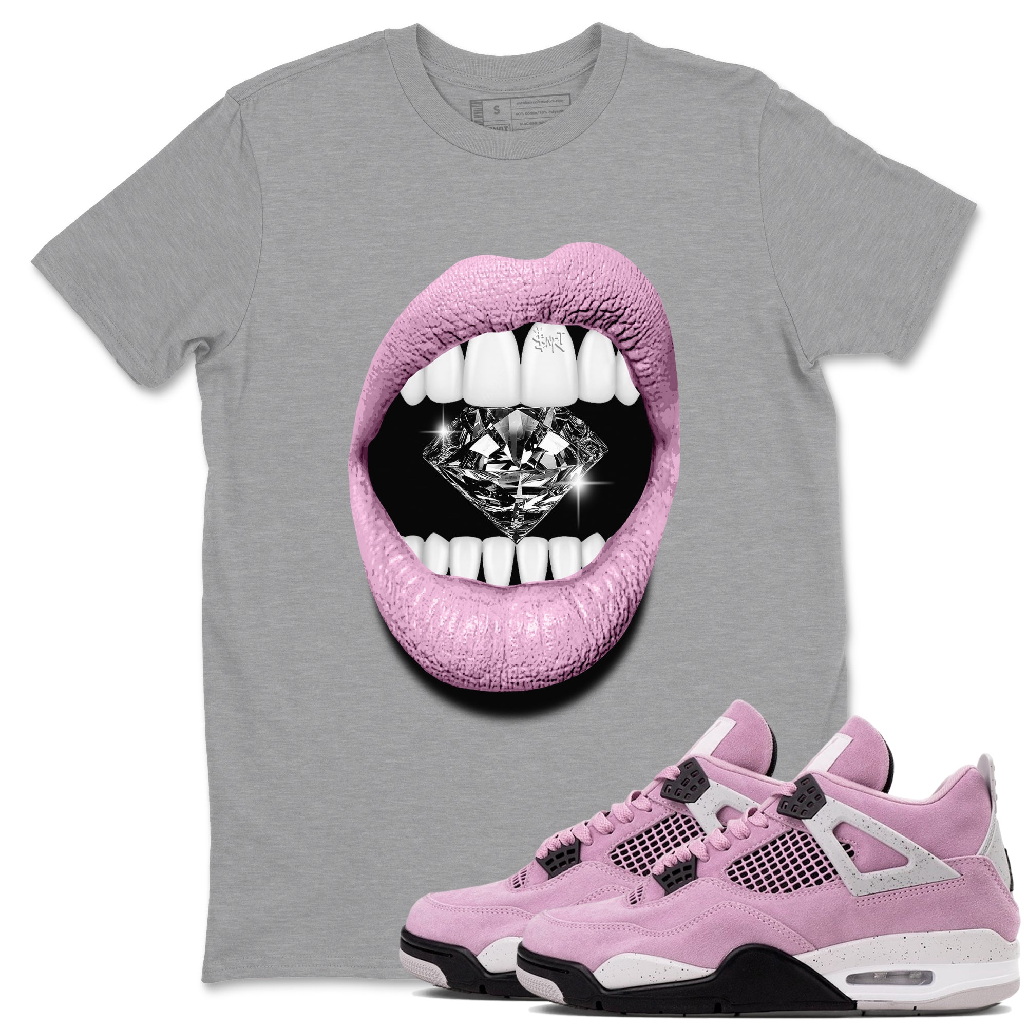 Lips Diamond Sneaker Tees - Air Jordan 4 Orchid