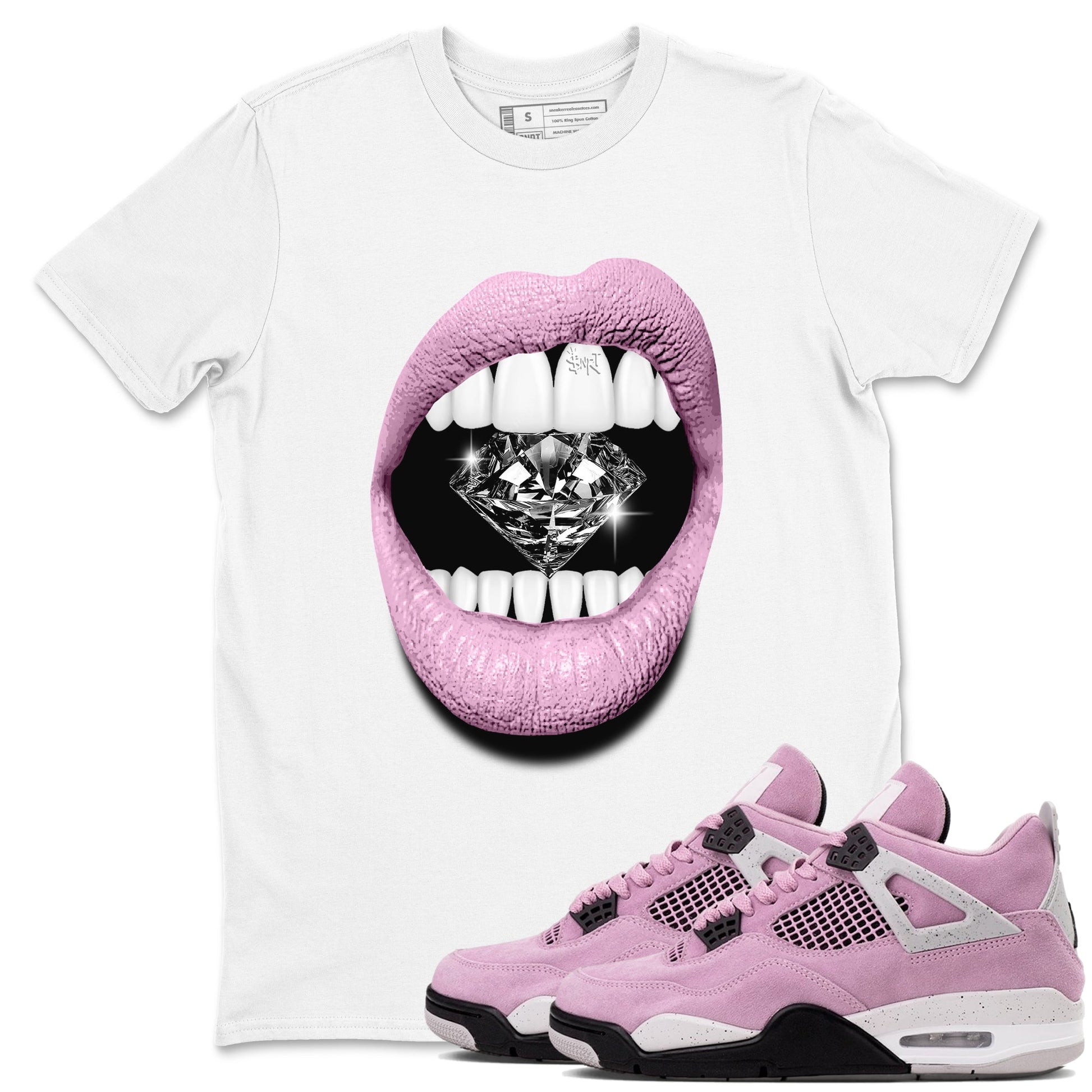 Lips Diamond Sneaker Tees - Air Jordan 4 Orchid