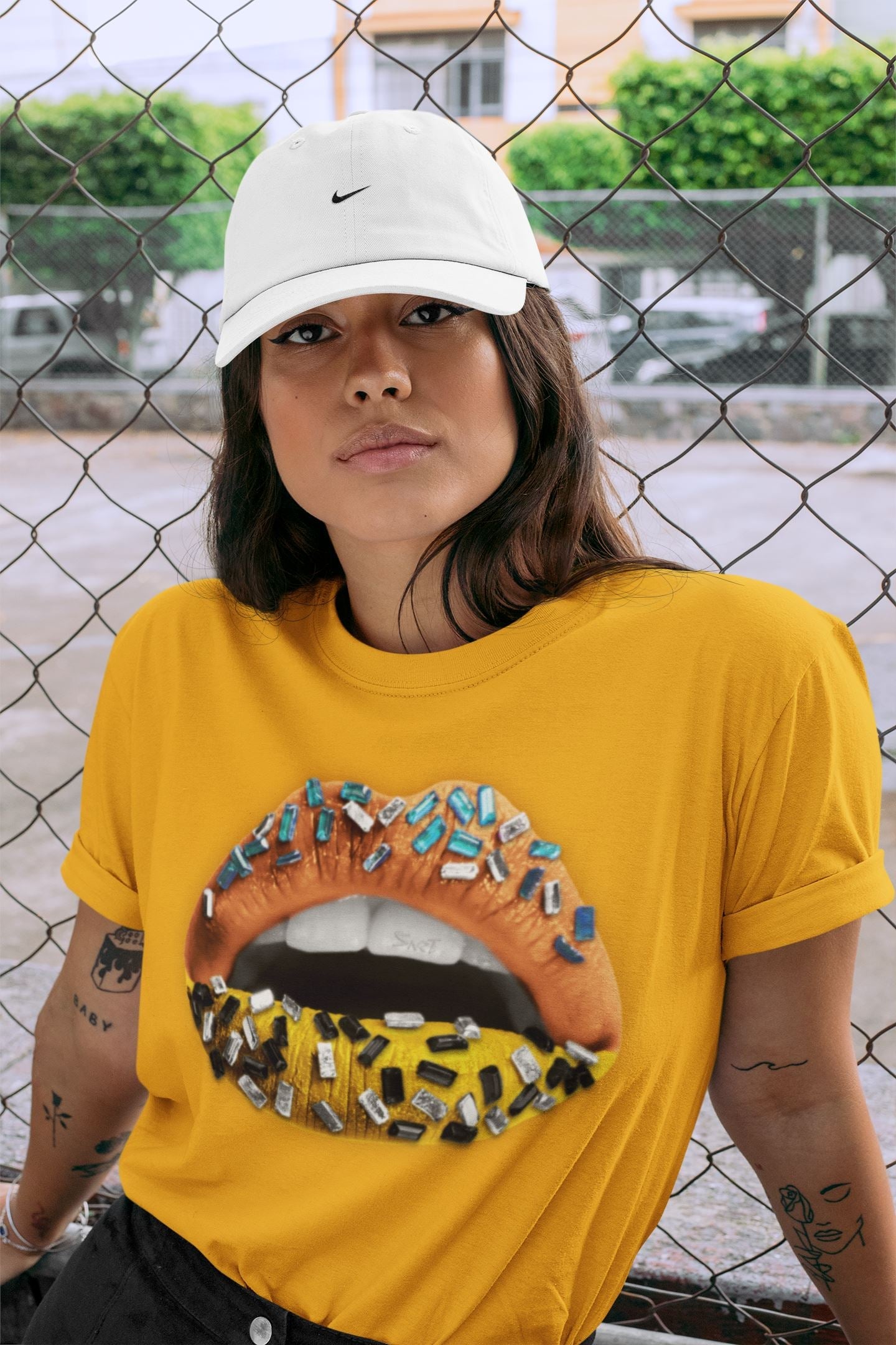 Lips Jewel Unisex Tops - Yeezy 700 Sun