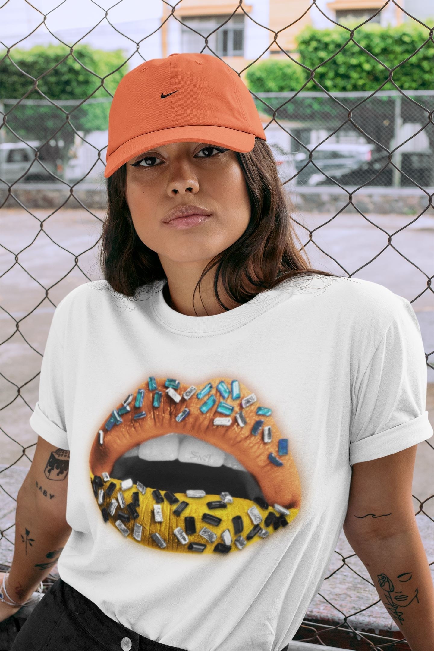 Lips Jewel Unisex Tops - Yeezy 700 Sun