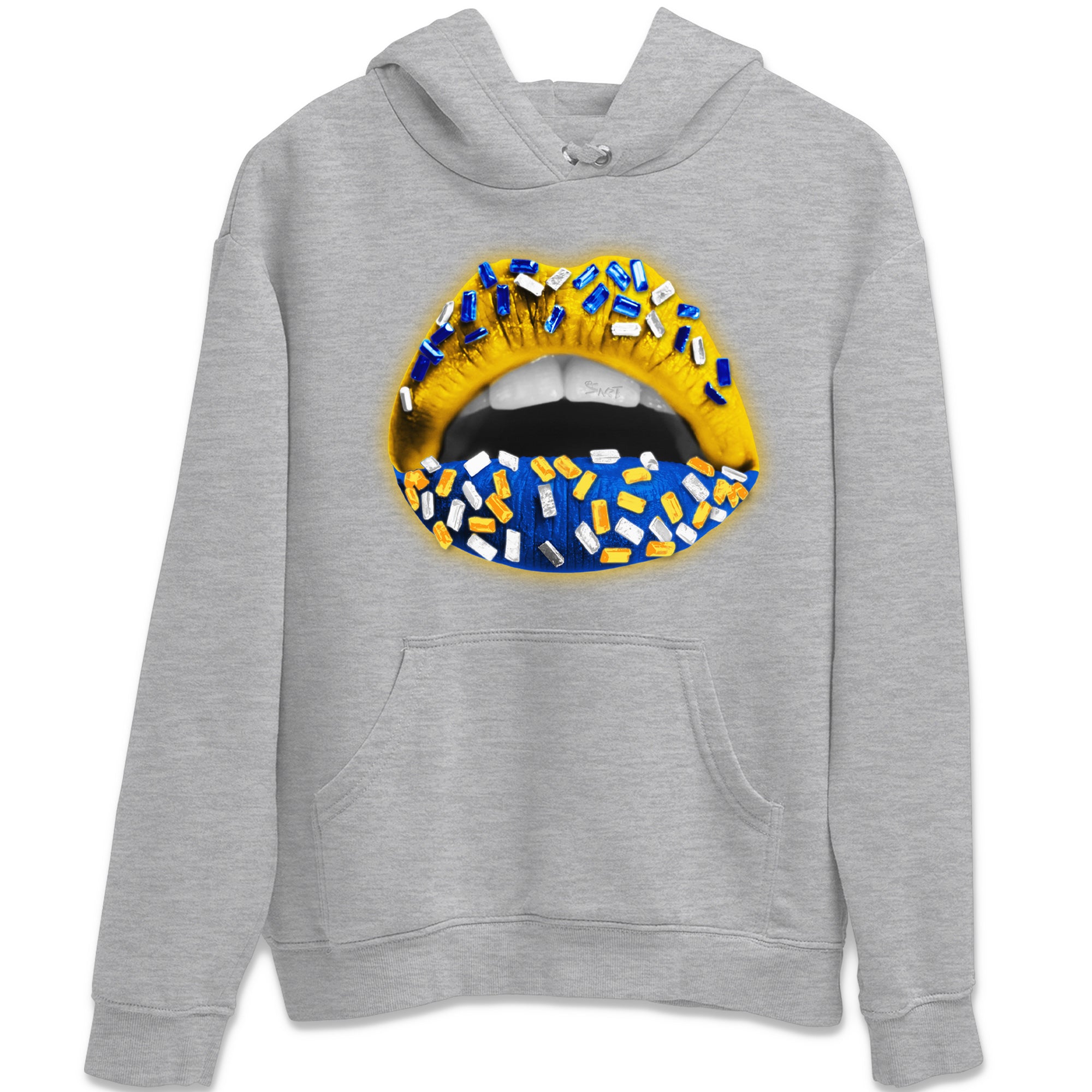Lips Jewel Unisex Tops - Air Jordan 1 Game Royal Varsity Maize