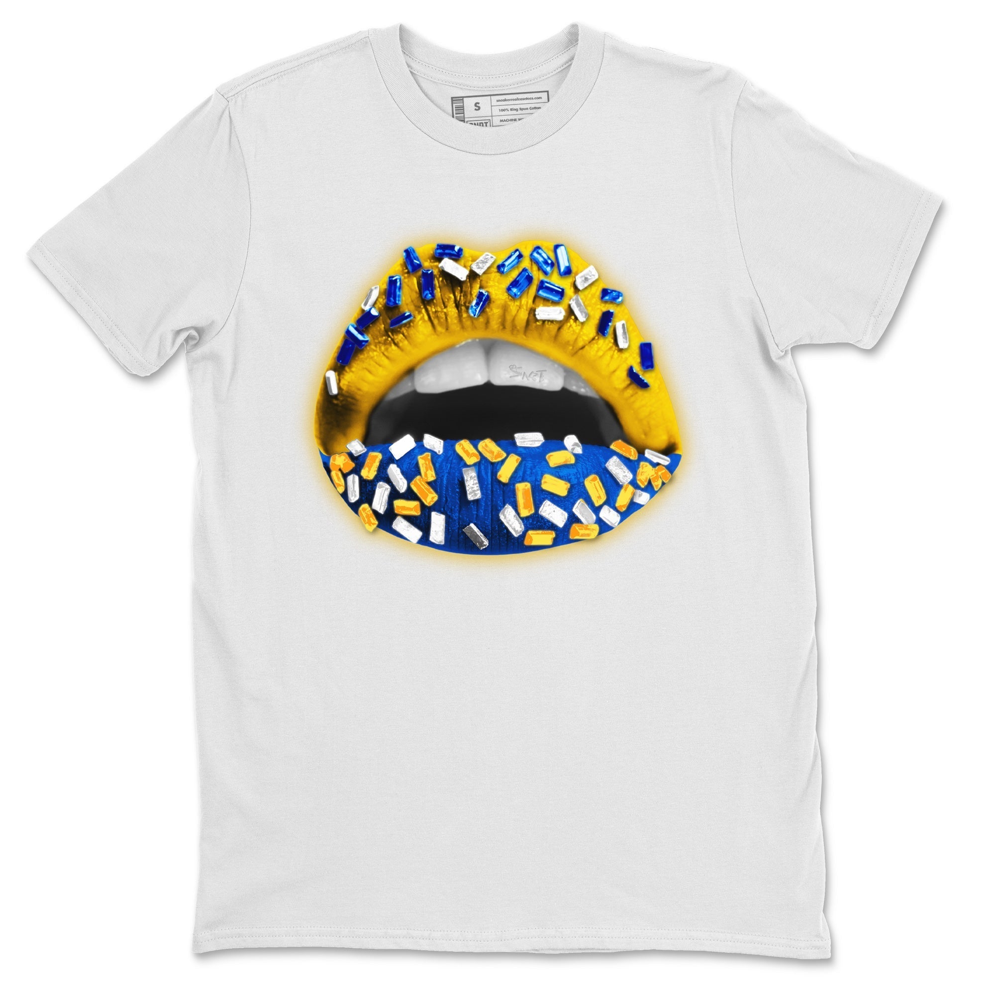 Lips Jewel Unisex Tops - Air Jordan 1 Game Royal Varsity Maize