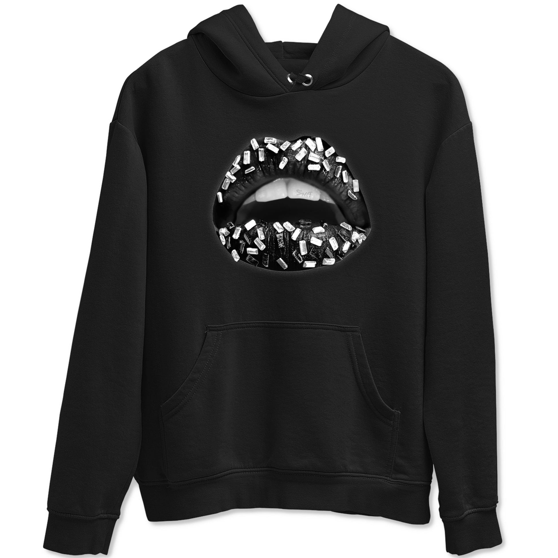 Lips Jewel Sneaker Tees - Air Jordan 4 White Thunder