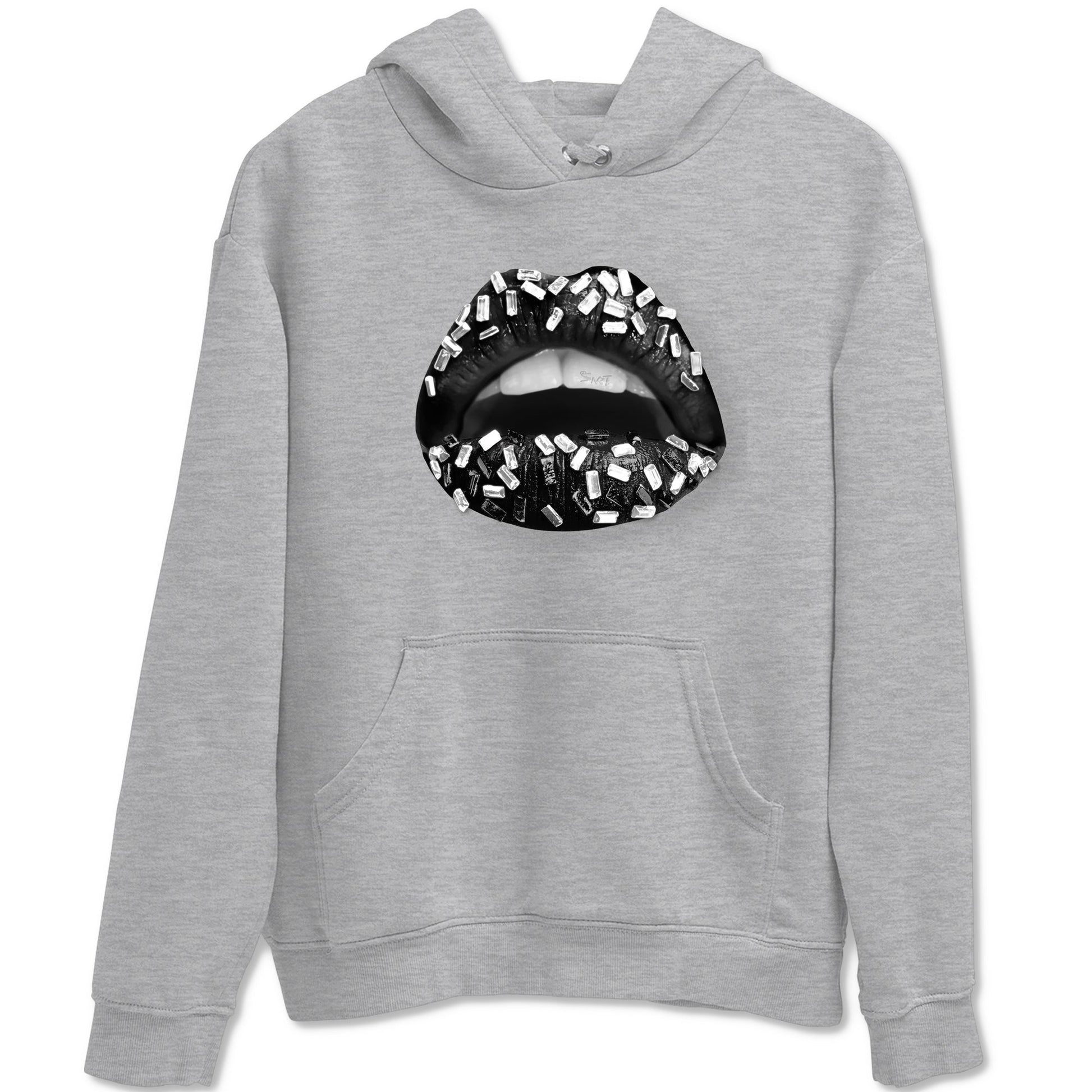 Lips Jewel Sneaker Tees - Air Jordan 4 White Thunder
