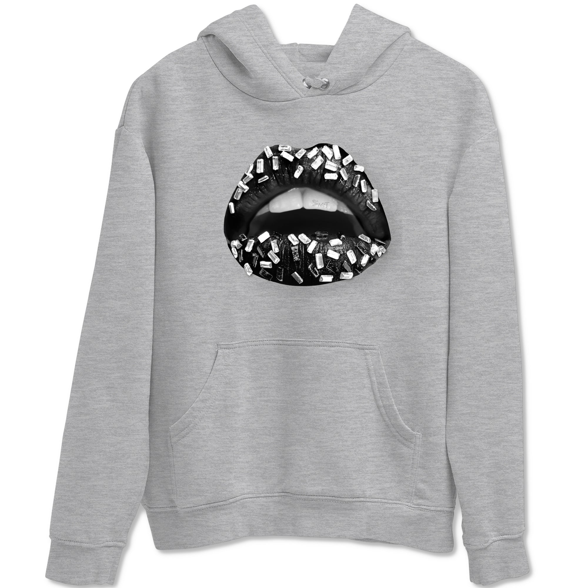 Lips Jewel Sneaker Tees - Air Jordan 4 White Thunder