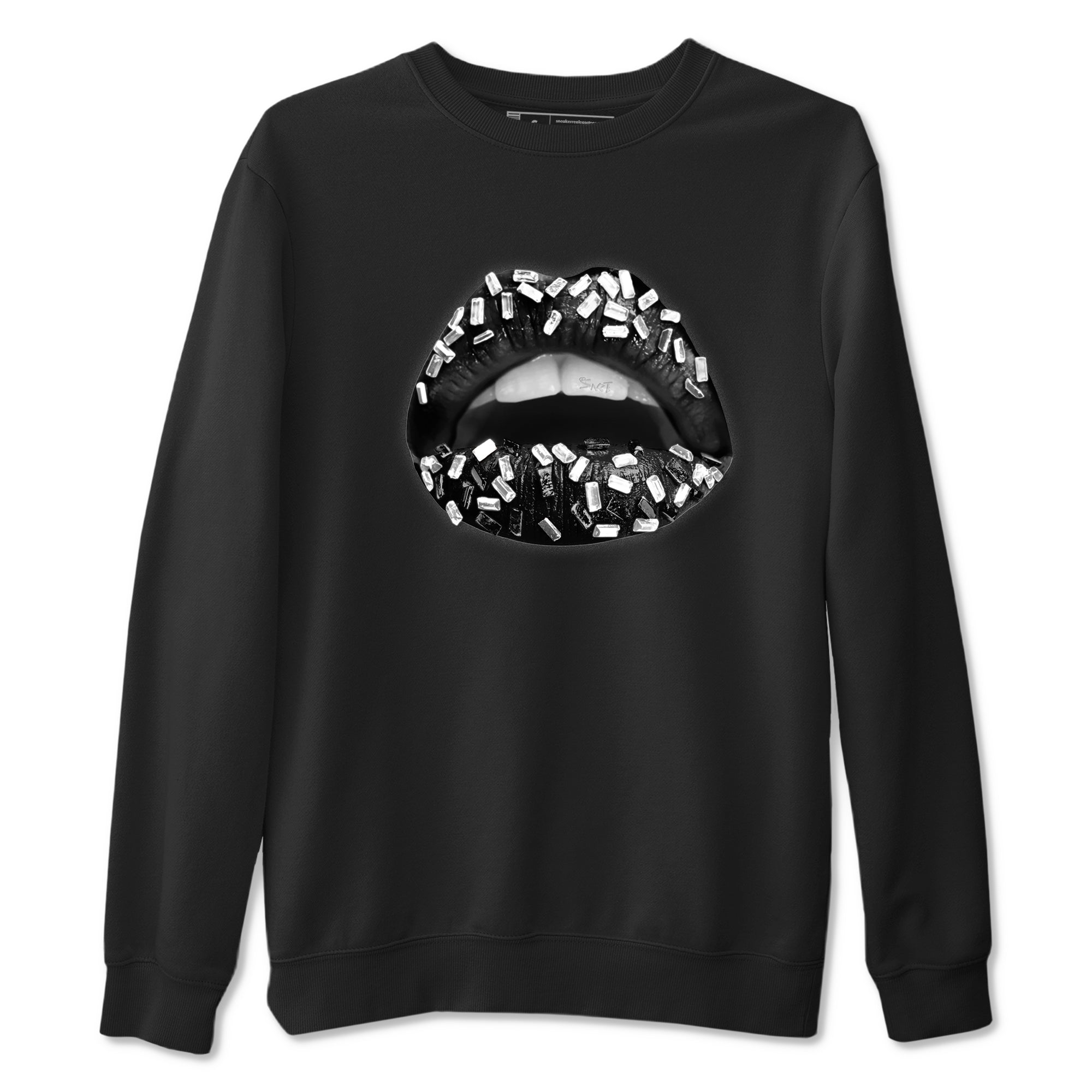 Lips Jewel Sneaker Tees - Air Jordan 4 White Thunder
