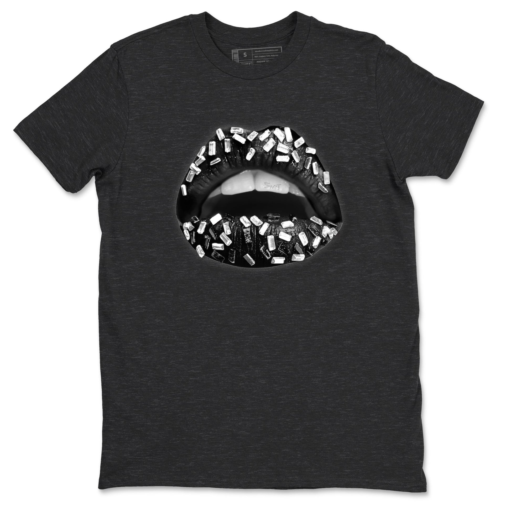 Lips Jewel Sneaker Tees - Air Jordan 4 White Thunder