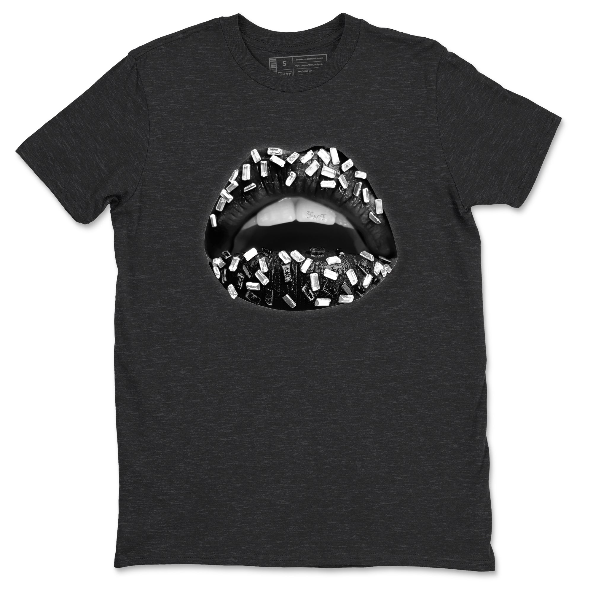 Lips Jewel Sneaker Tees - Air Jordan 4 White Thunder