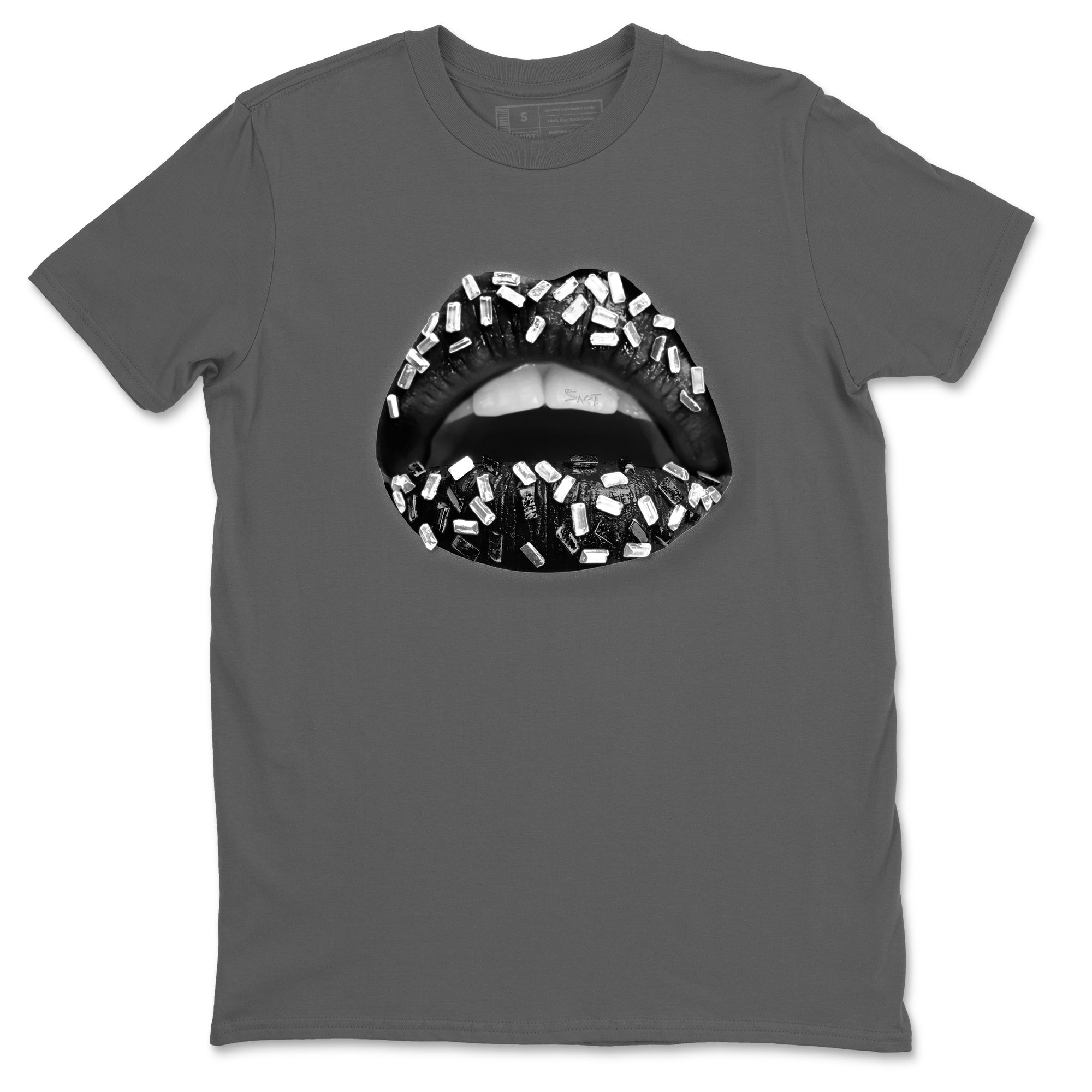 Lips Jewel Sneaker Tees - Air Jordan 4 White Thunder