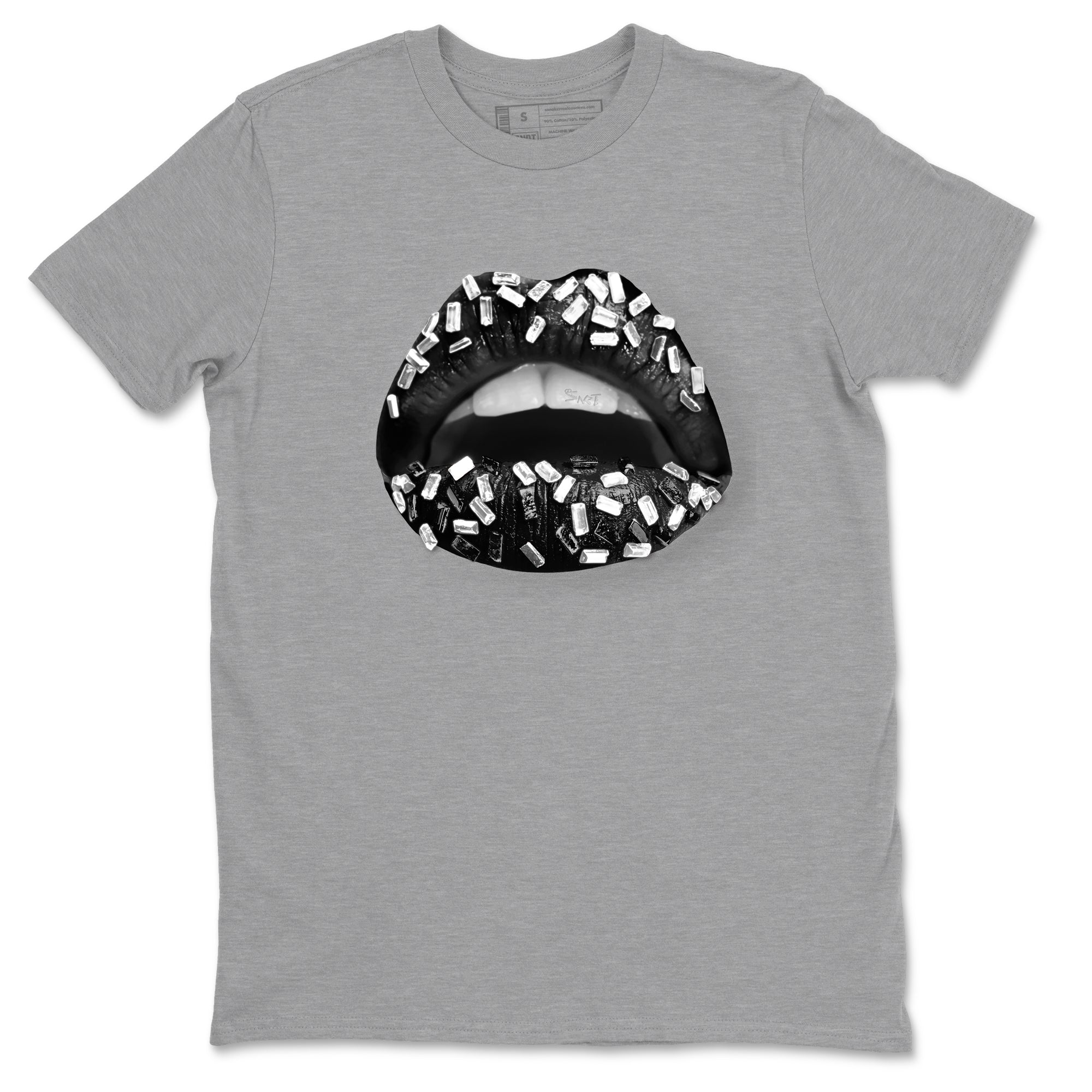 Lips Jewel Sneaker Tees - Air Jordan 4 White Thunder