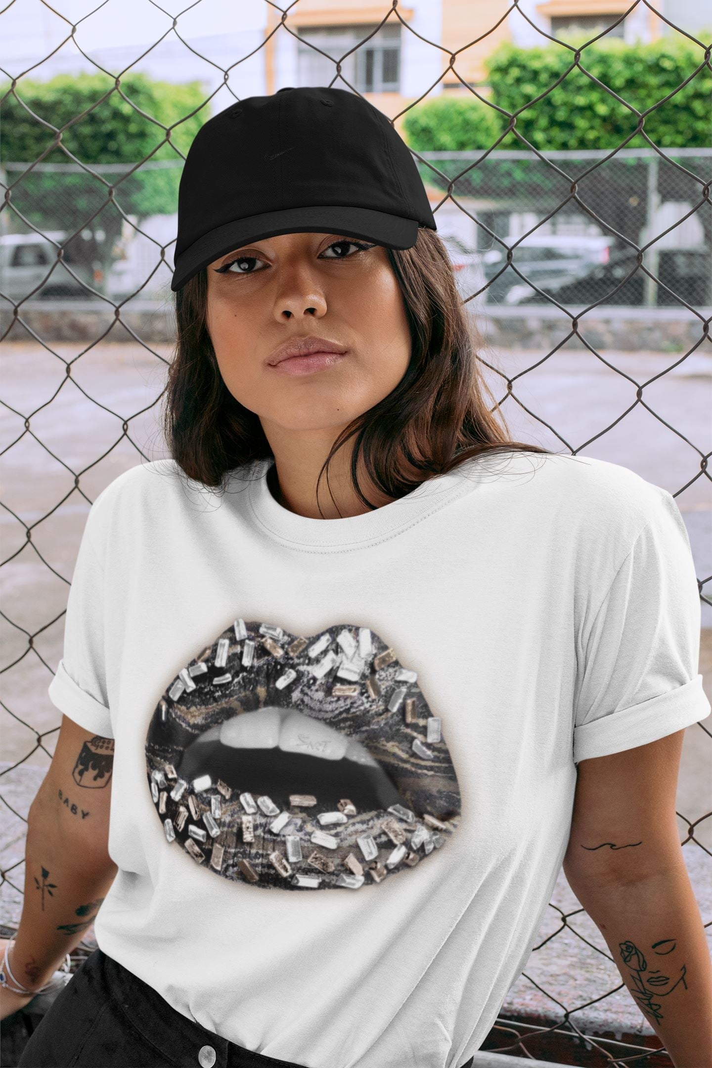 Lips Jewel Unisex Tops - Yeezy 350 MX Rock