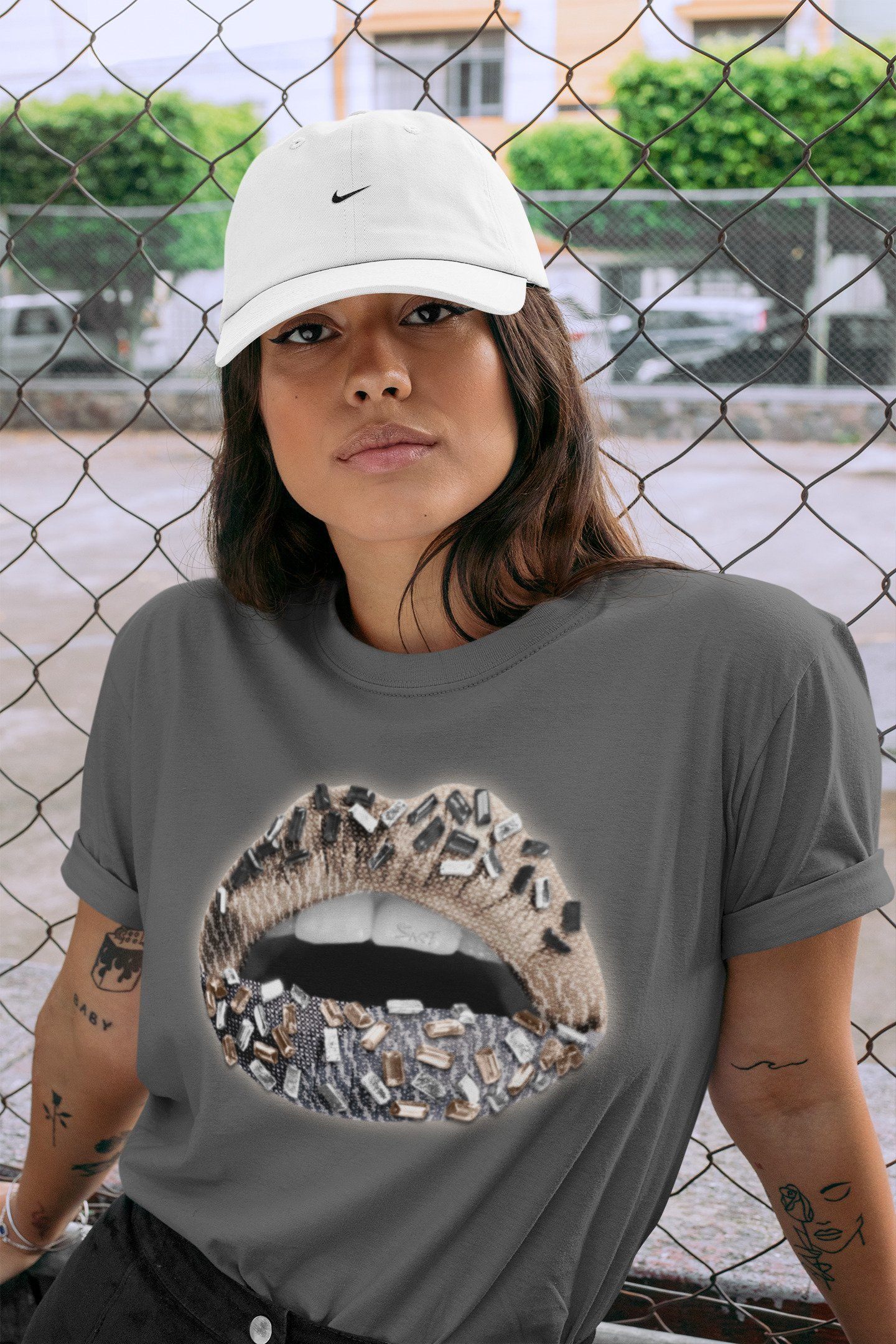 Lips Jewel Unisex Tops - Yeezy 350 Ash Pearl