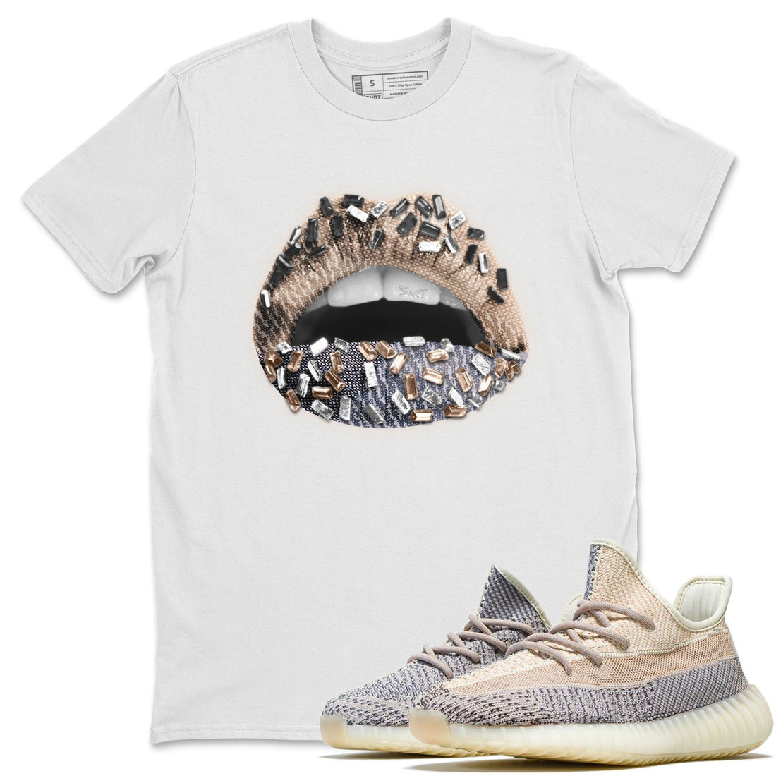 Lips Jewel Unisex Tops - Yeezy 350 Ash Pearl