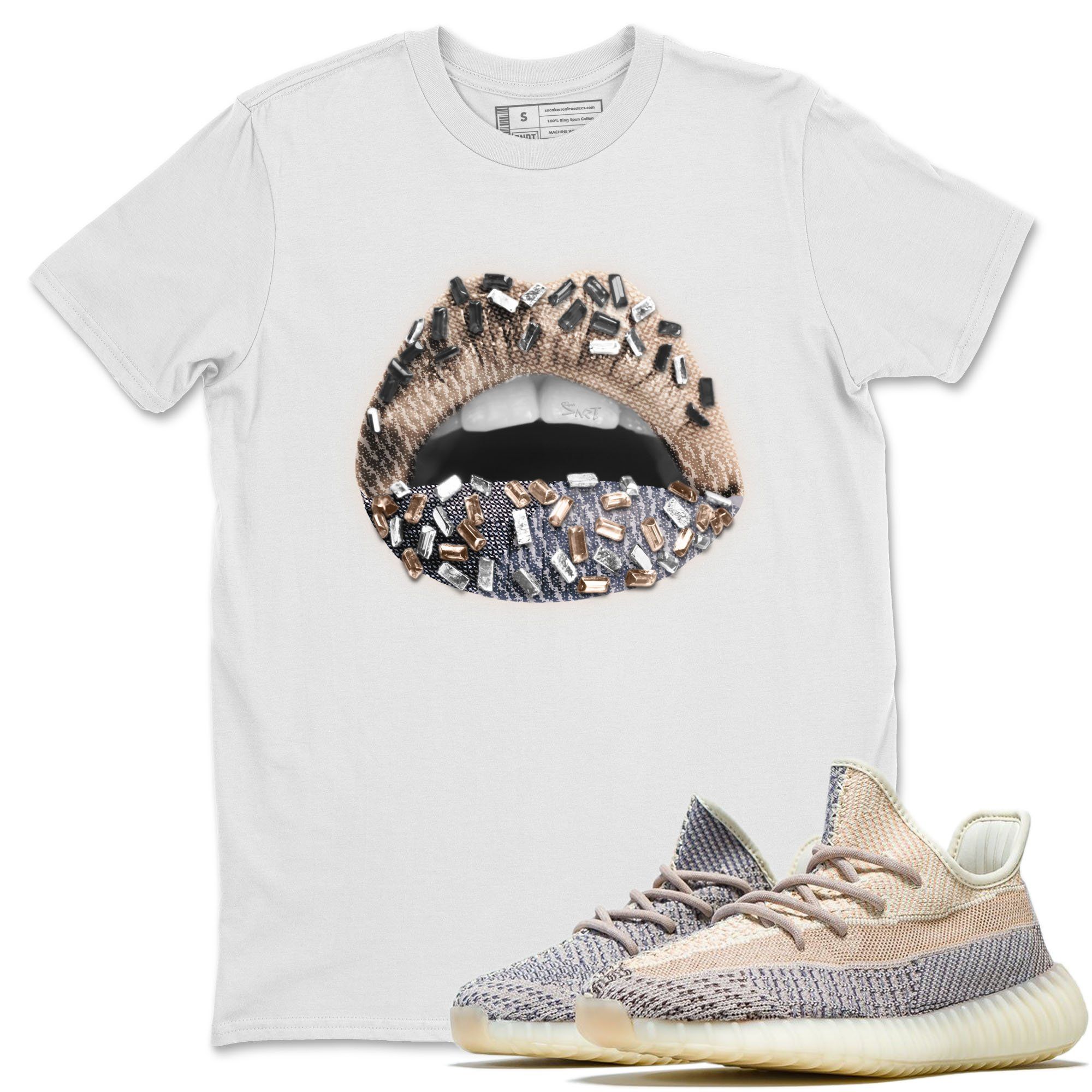 Lips Jewel Unisex Tops - Yeezy 350 Ash Pearl
