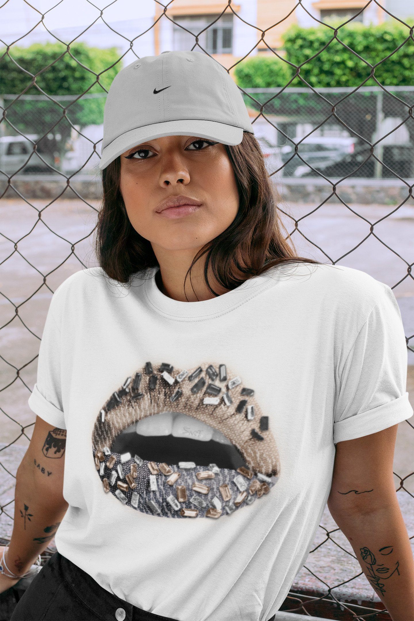 Lips Jewel Unisex Tops - Yeezy 350 Ash Pearl