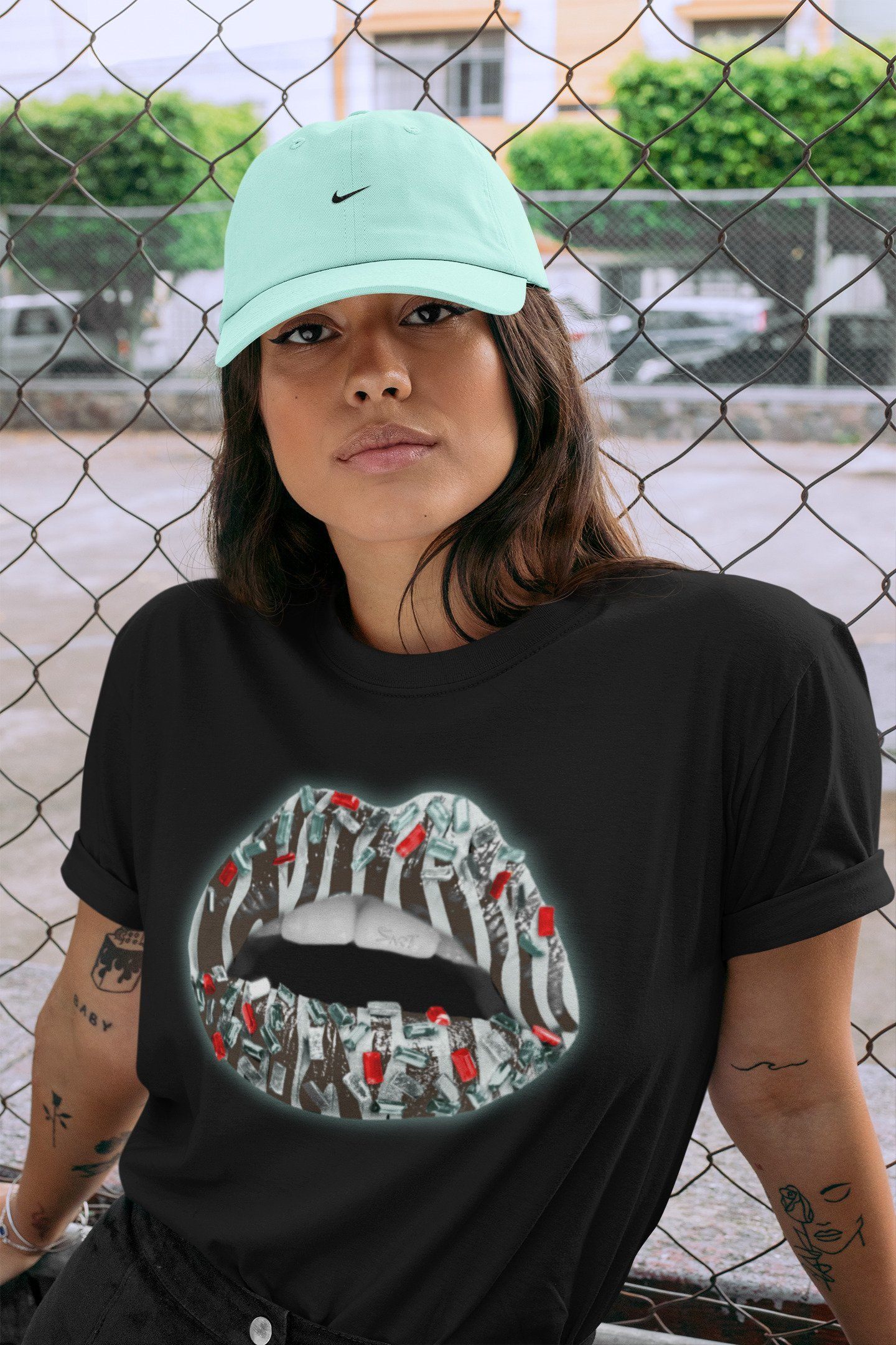Lips Jewel Unisex Tops - Yeezy 350 Blue Tint