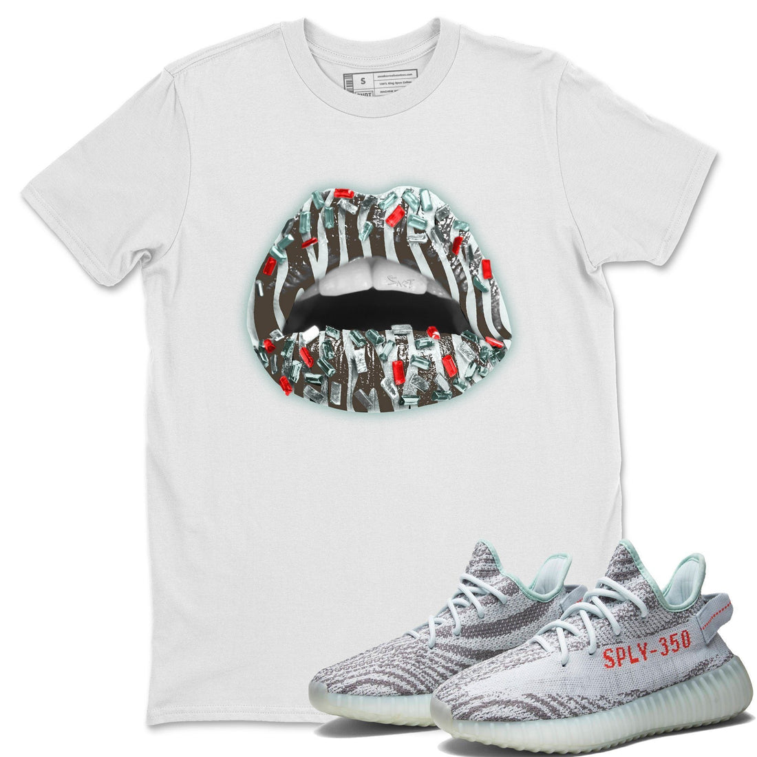 Lips Jewel Unisex Tops - Yeezy 350 Blue Tint