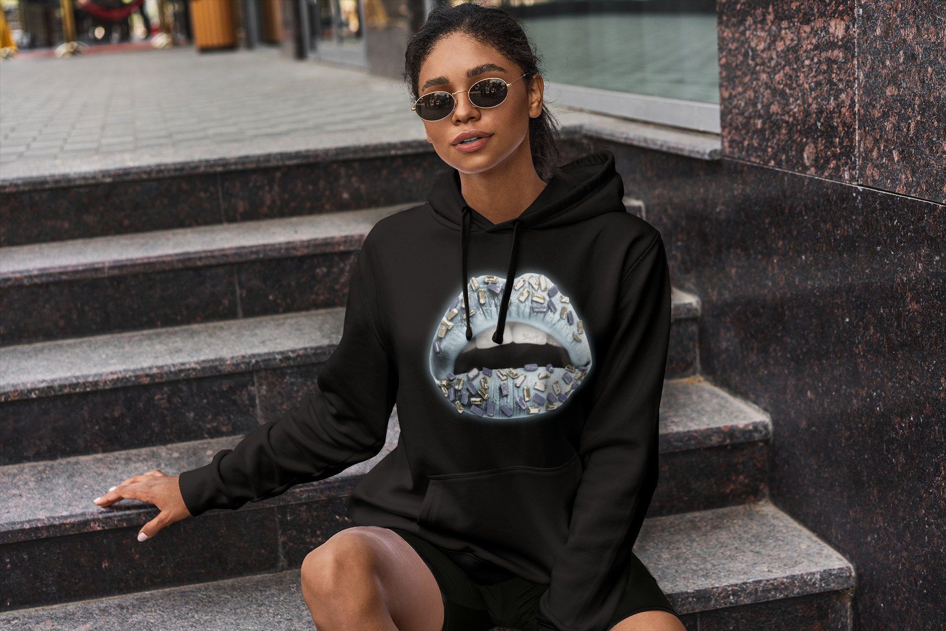 Lips Jewel Unisex Tops - Yeezy 350 Mono Ice