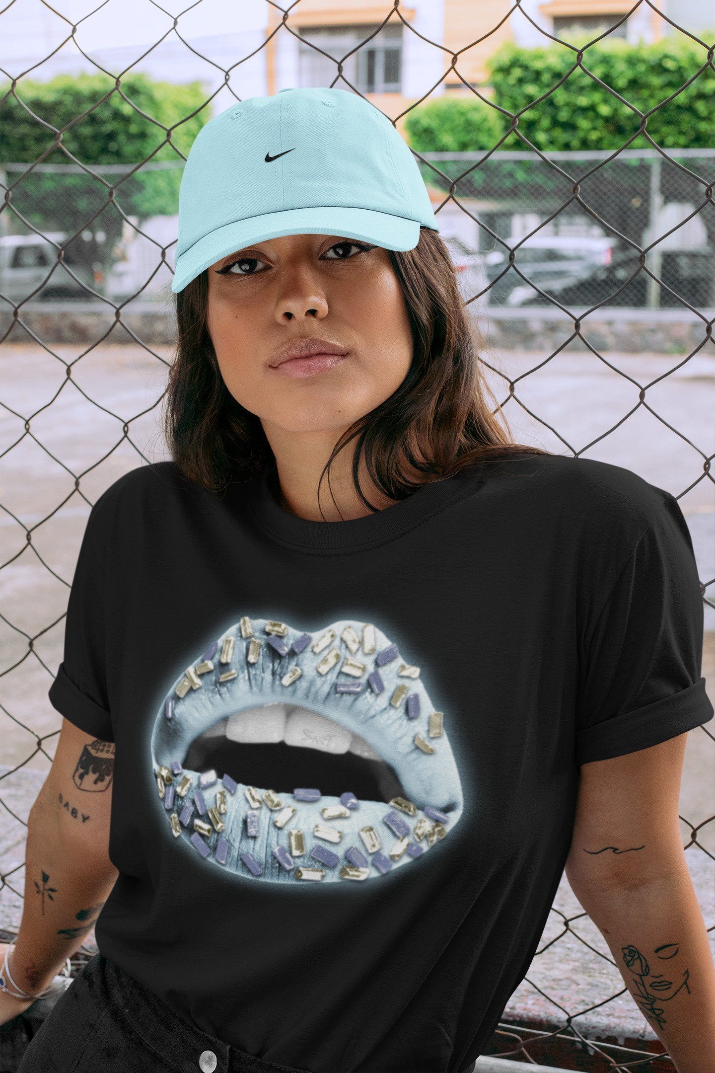 Lips Jewel Unisex Tops - Yeezy 350 Mono Ice