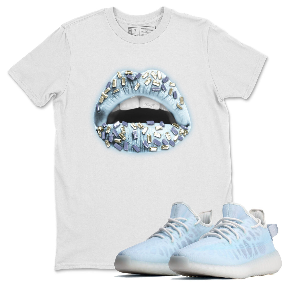 Lips Jewel Unisex Tops - Yeezy 350 Mono Ice
