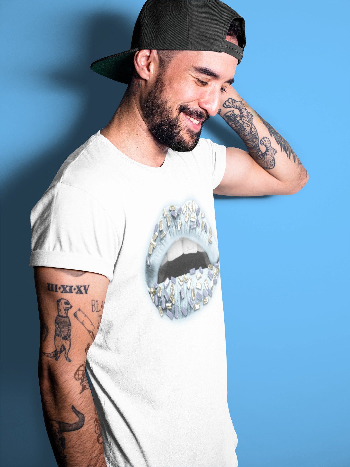 Lips Jewel Unisex Tops - Yeezy 350 Mono Ice