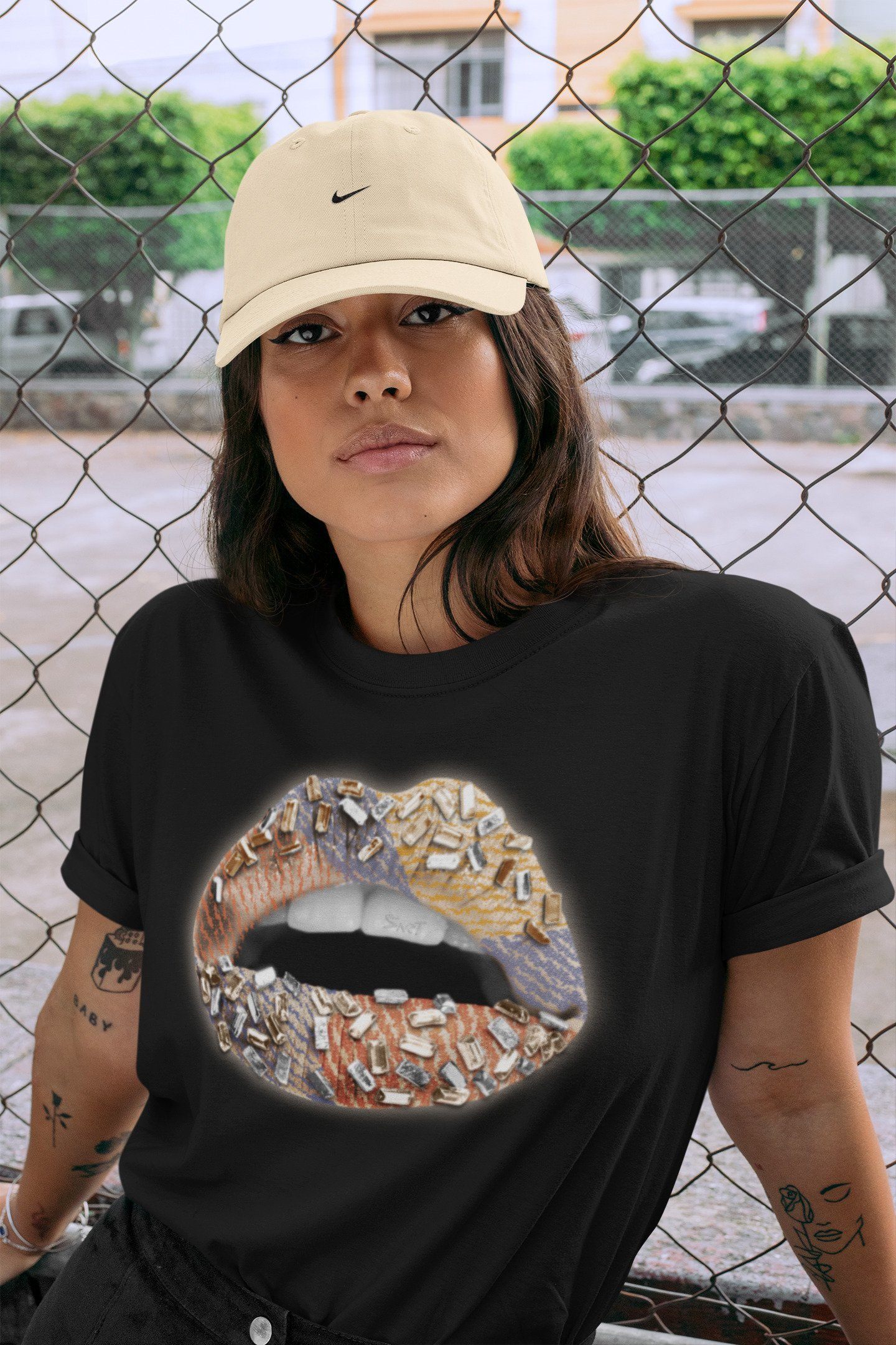 Lips Jewel Unisex Tops - Yeezy 350 MX Oat