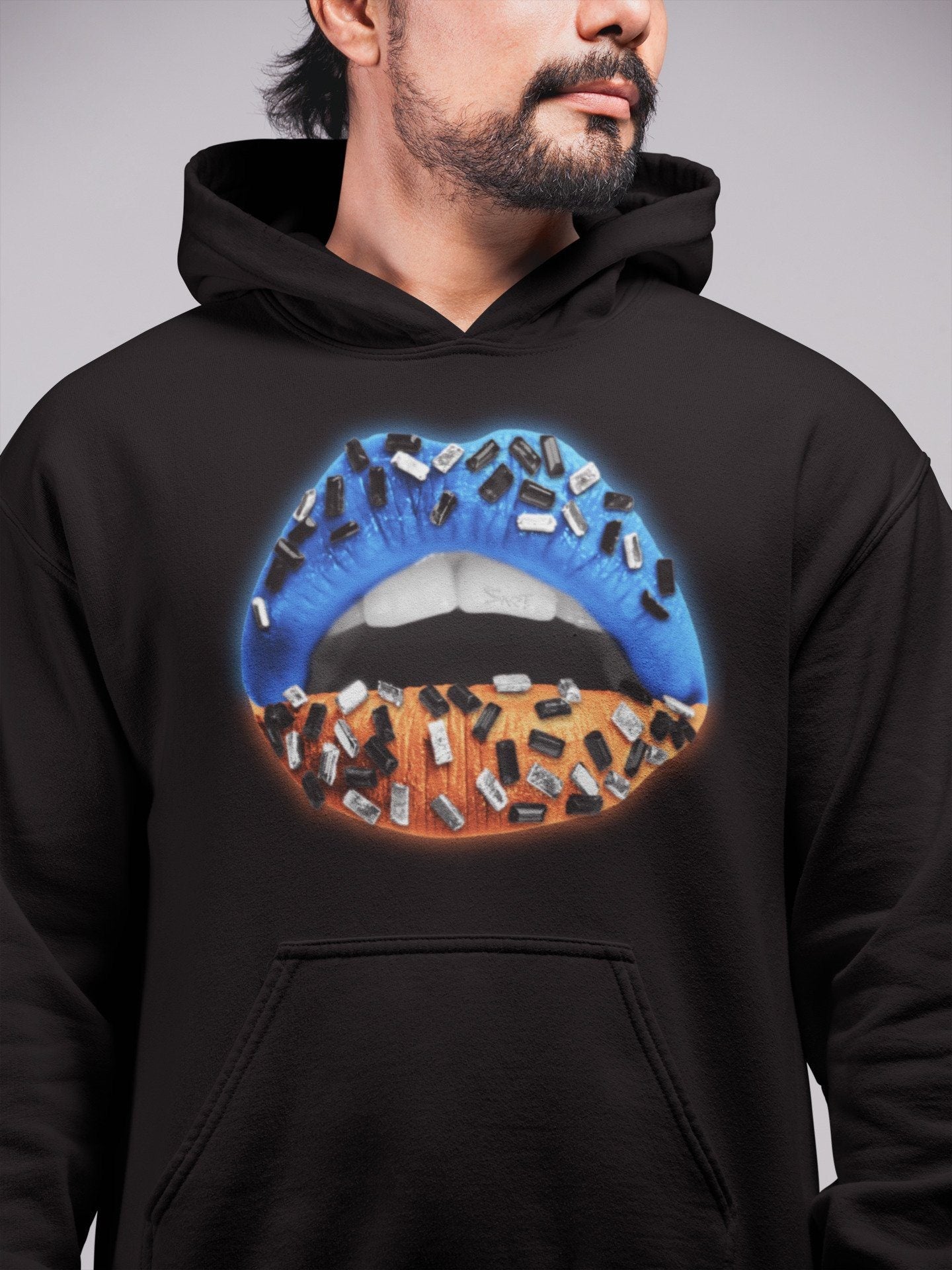 Lips Jewel Unisex Tops - Yeezy 700 Bright Blue