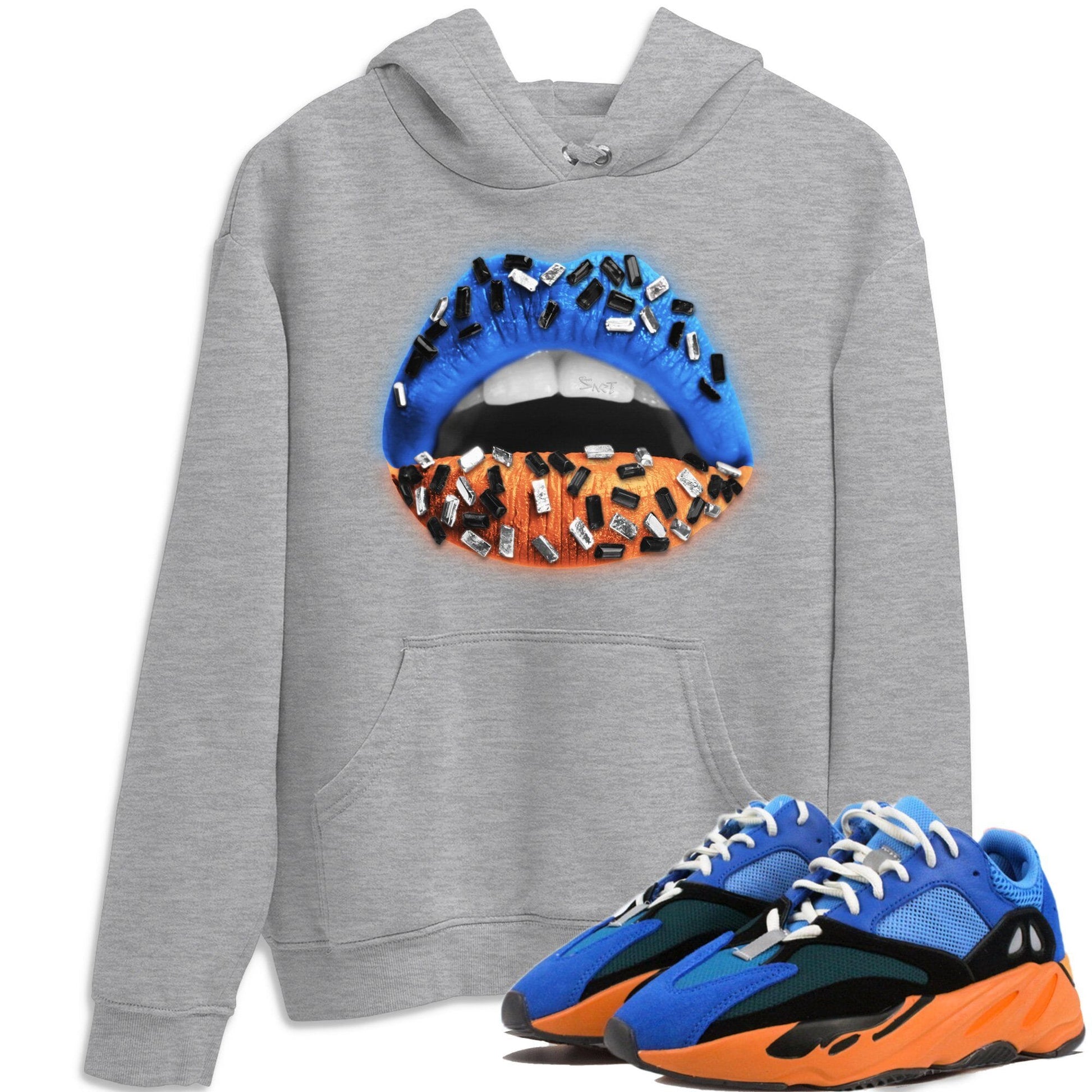 Lips Jewel Unisex Tops - Yeezy 700 Bright Blue